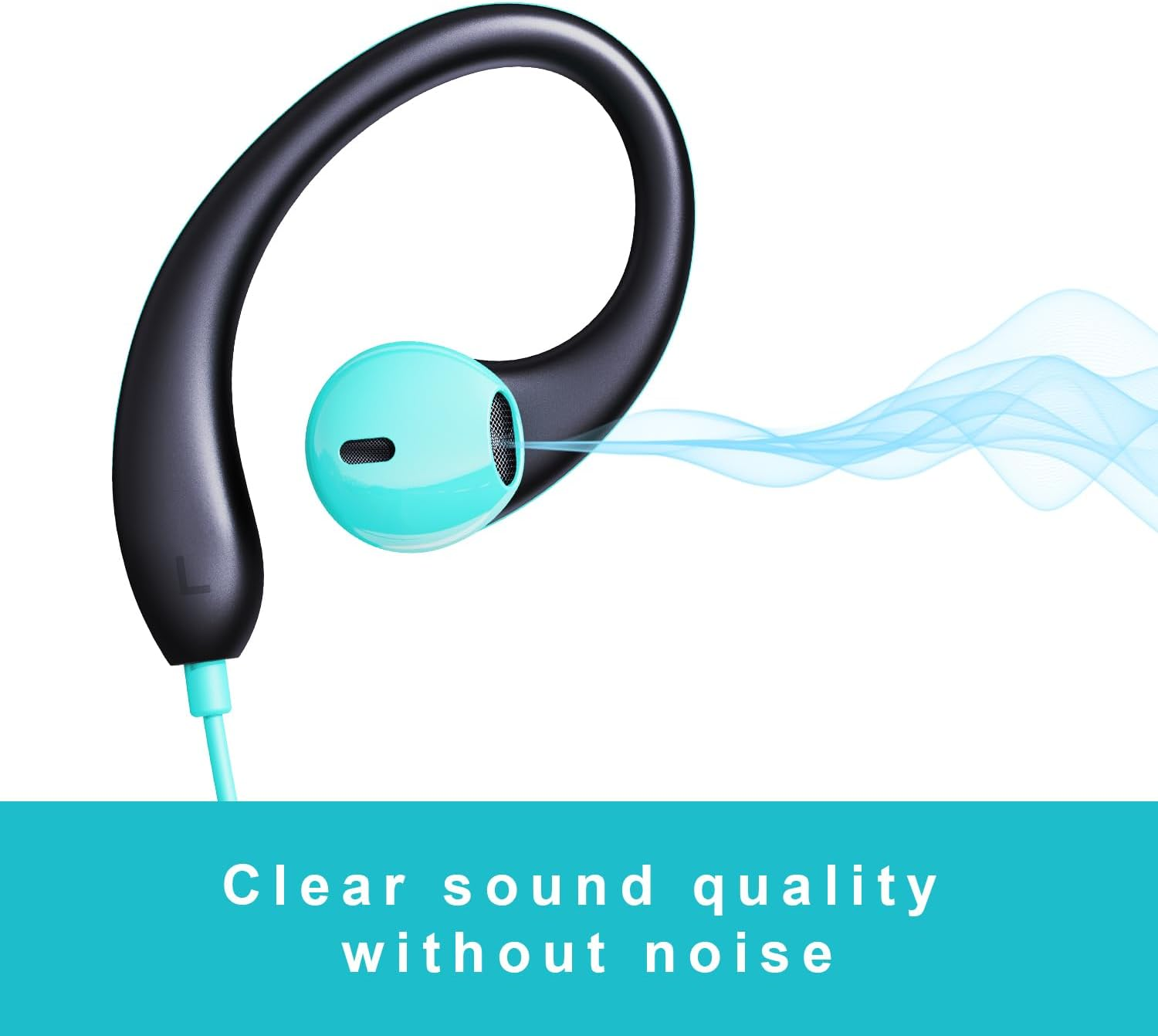 Sport Headphones Wired Earbuds over Ear Headphones with Earhooks Microphone 3.5Mm Plug Sweatproof Running Earphones for Workout Jogging Gym Ear Buds for Computer image number 1