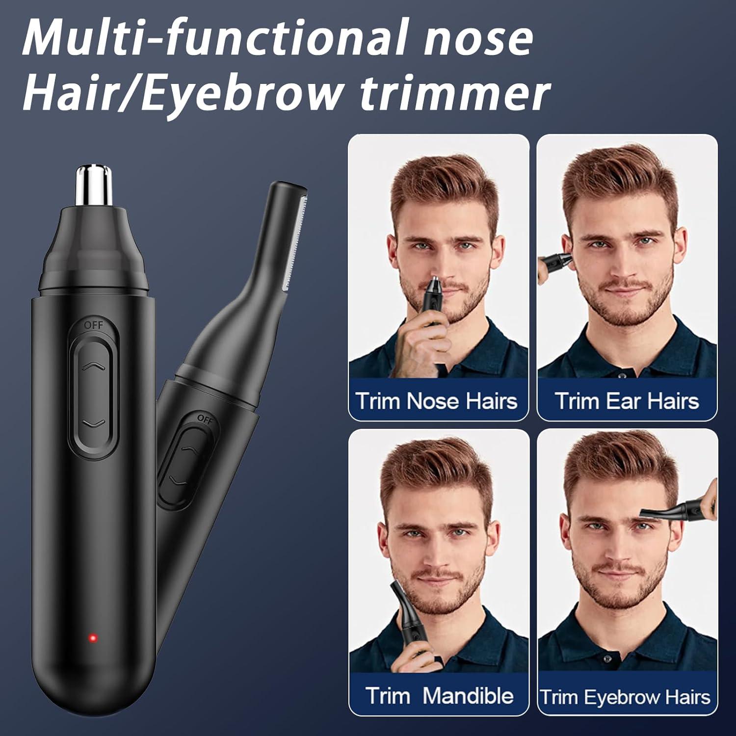 Nose Hair Trimmer for Men, Ear Hair Trimmer, Rechargeable Type-C, Ipx7 Waterproof, Ideal for Trimming Nose Hair, Ear Hair, and Eyebrows, Suitable for Both Men and Women image number 3