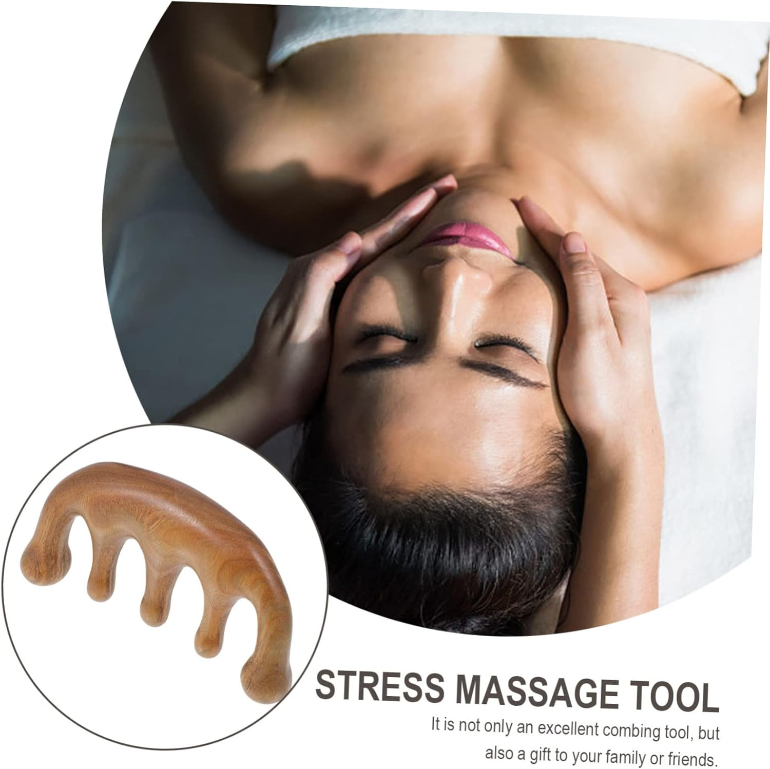 Vaguelly Relaxing Scalp Sweep Detoxing Comb Lightweight Hair Tool Massage Comb Wooden Hairbrush image number 1