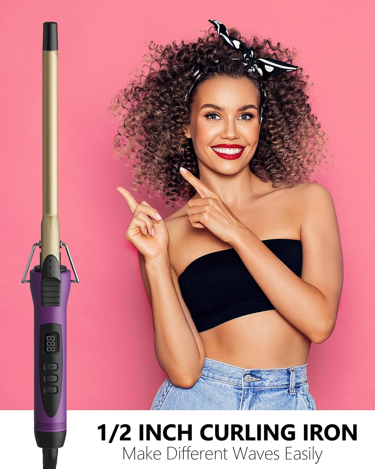 MELYDO 1/2 Inch Curling Iron Wand image number 5