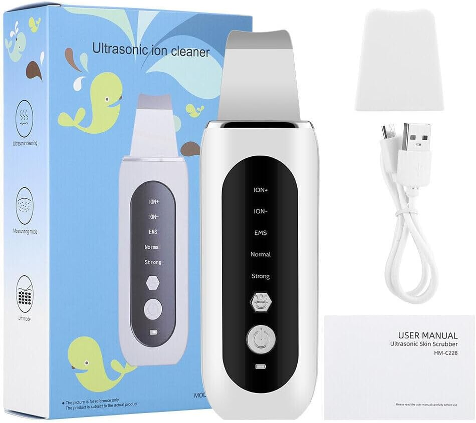 Havvo Ultrasonic Facial Skin Scrubber Face Pore Deep Cleaner Spatula Blackhead Remover image number 1