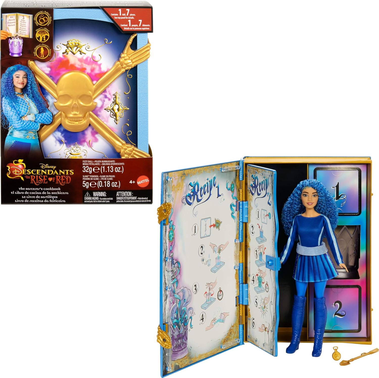 Mattel Disney Descendants: the Rise of Red Doll & Playset, the Sorcerer&rsquo;S Cookbook with Princess Chloe Charming, Daughter of Cinderella, Mix for Surprise image number 1