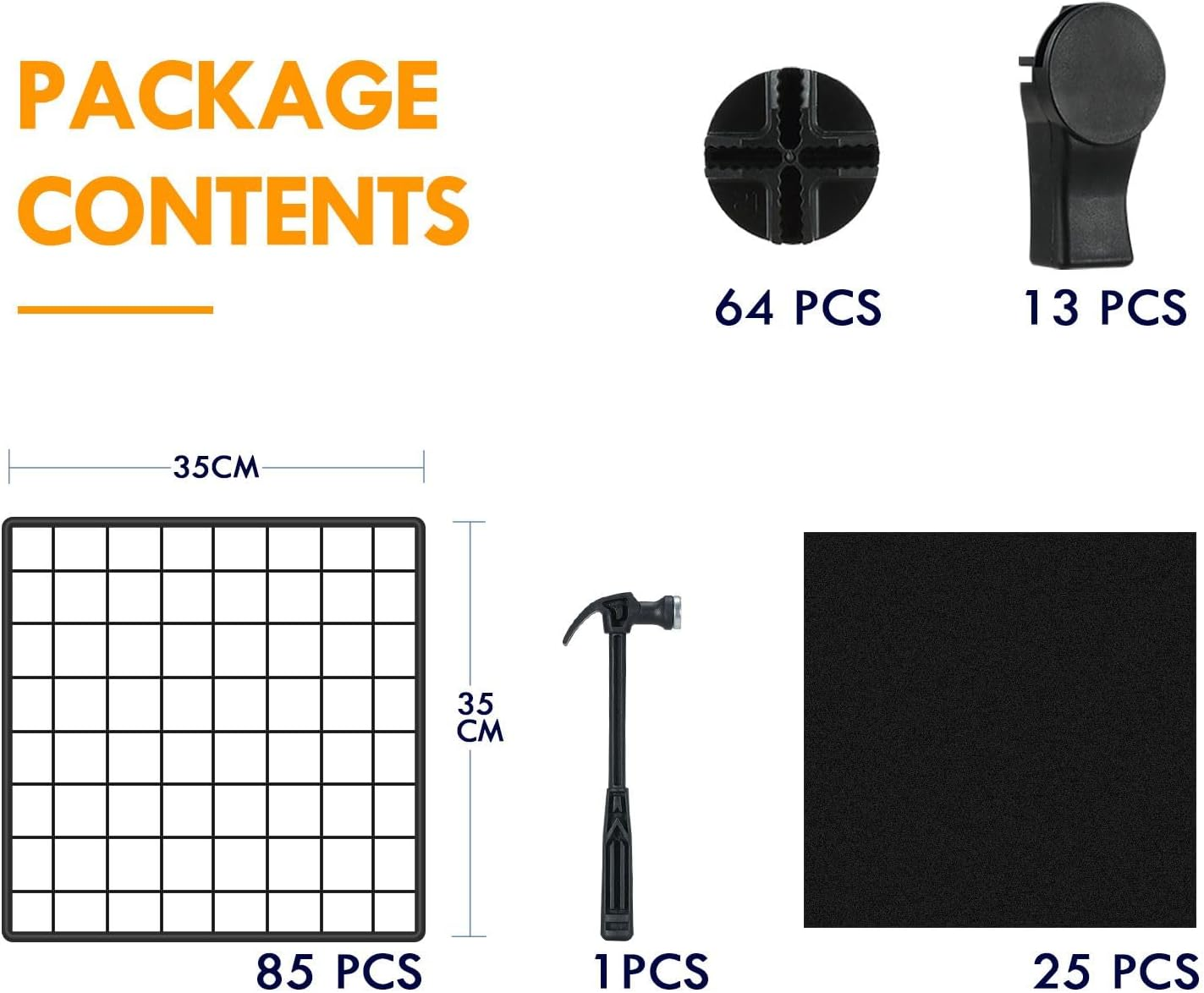 Metal Wire 25 Cube Storage Grid Organizer DIY Modular Cabinet for Toys Books Clothes Black - Black-30 Cube image number 6