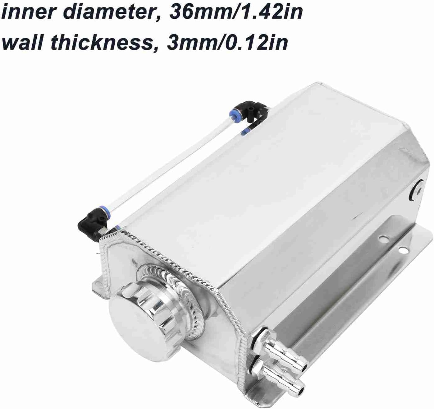 Coolant Expansion Tank 2L Capacity, Securely Sealed, Aluminum Alloy Material, Sturdy Construction, Fit for Subaru Enhances Engine Performance (Silver) image number 5