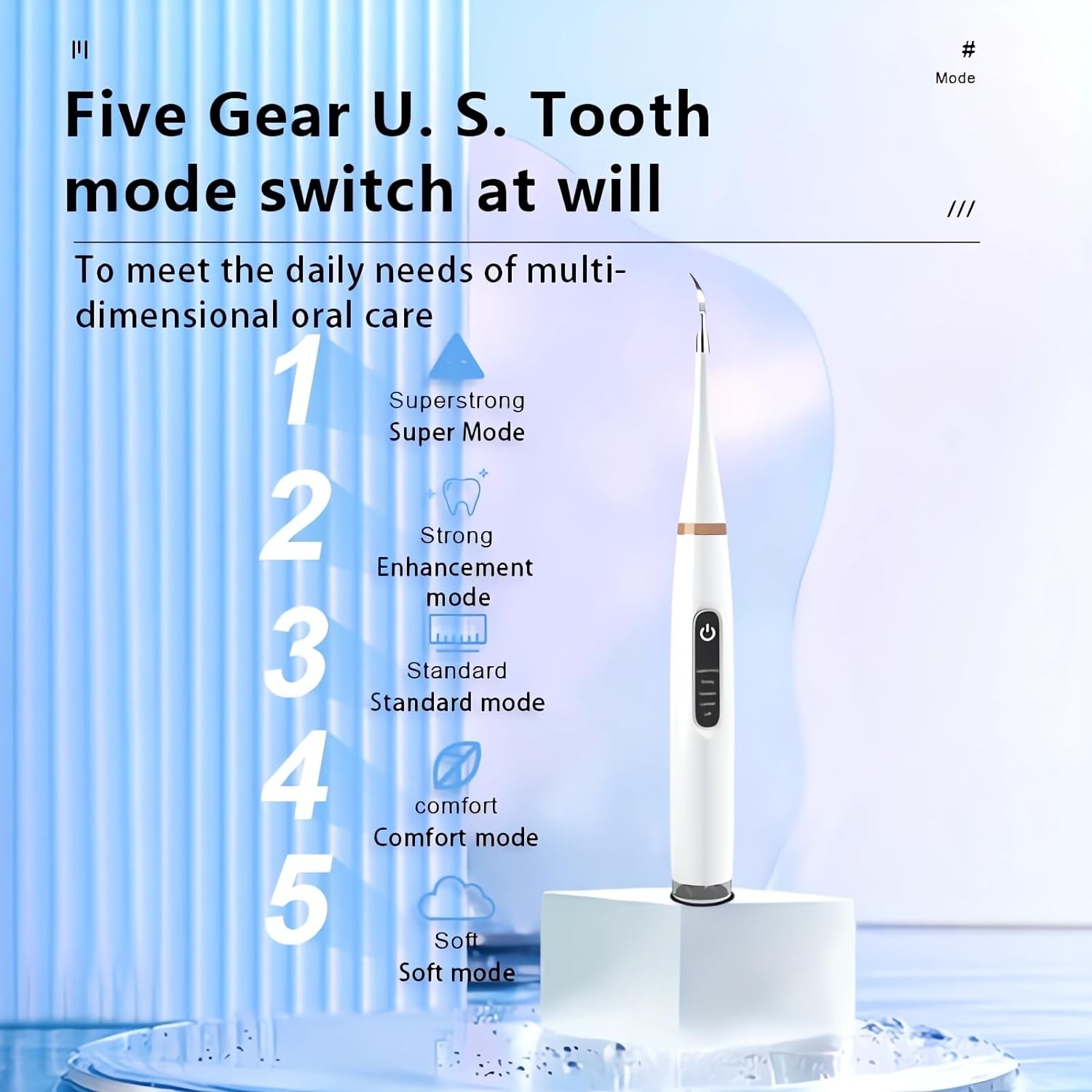 2-In-1 Teeth Cleaning Kit - One-Click Switch between Toothbrush and Plaque Remover, 5 Modes, Portable for Travel and Home Use image number 2
