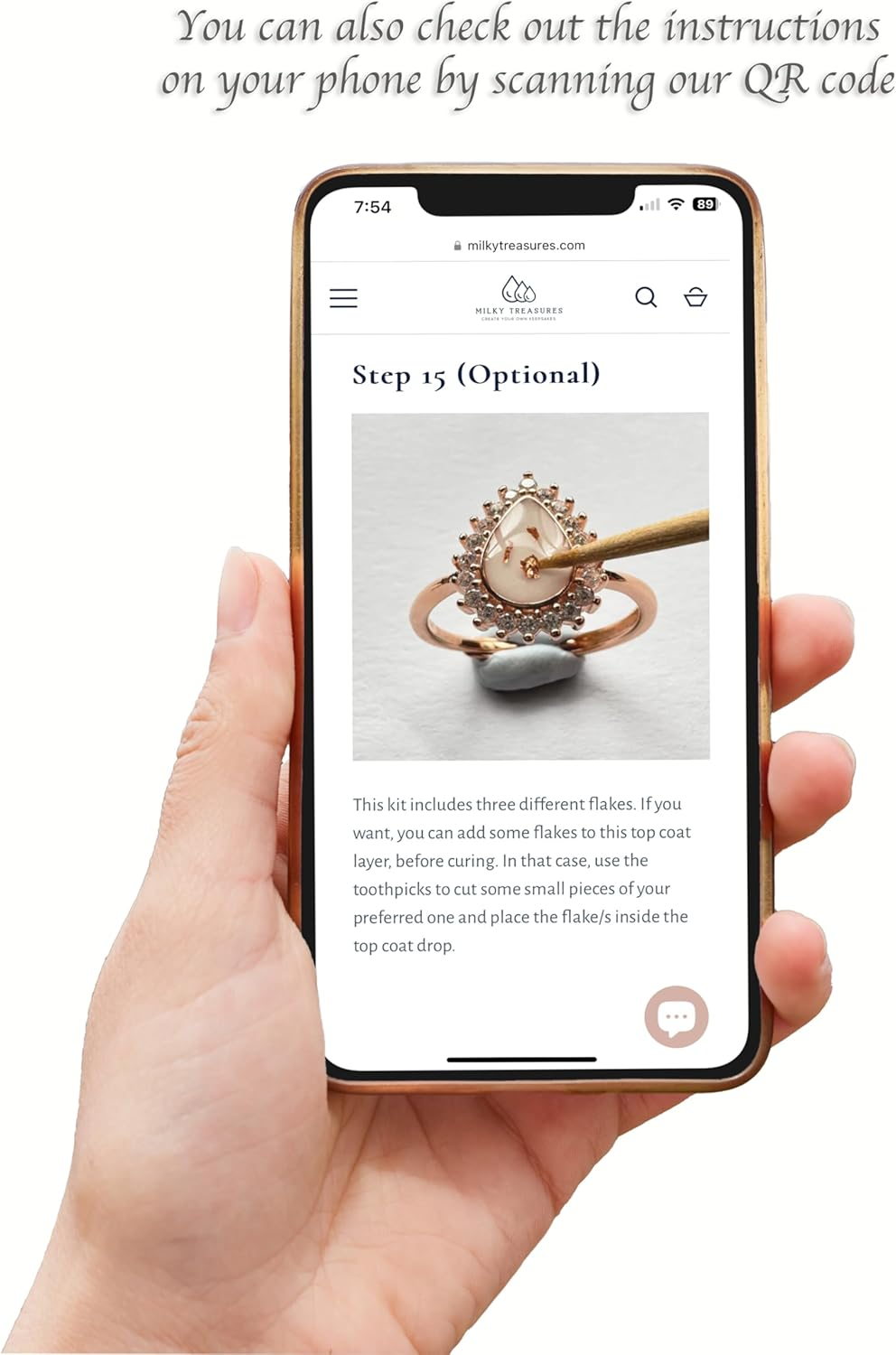 Milky Treasures Teadrop Ring DIY Breastmilk Jewelry Making Kit | Rose Gold | Adjustable Size 6 to 10 | Breastfeeding Keepsake | New Mom Gifts | 925 Sterling Silver | Lactation, 925 Sterling Silver, - Gold Rose image number 5