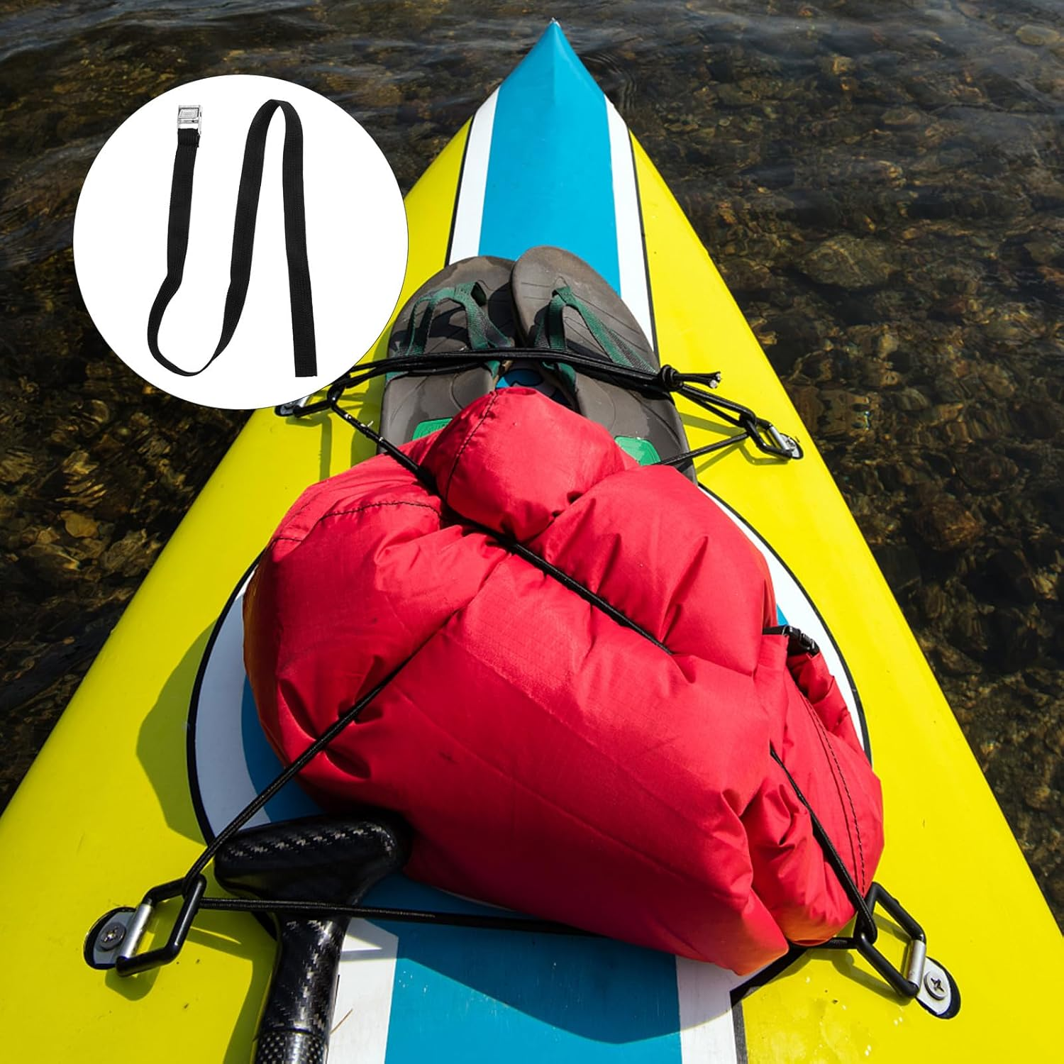 GRIRIW 2Pcs Outdoor Luggage Packing Strap with Quick-Release Buckle, Travel Suitcase Fixing Belt and Surfboard Roof Rack Strap for Secure Bundling and Travel Gear image number 5