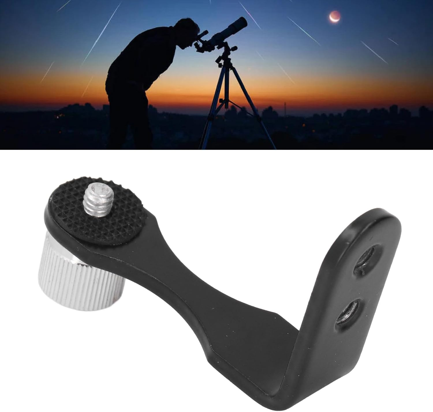 Binocular Tripod Adapter L-Shaped Mount Holder for Connecting Binocular, 1/4 Inch Screw Hole Tripod Bracket Binocular Fixed Bracket for Hiking Wild Animals Viewing Outdoor image number 3