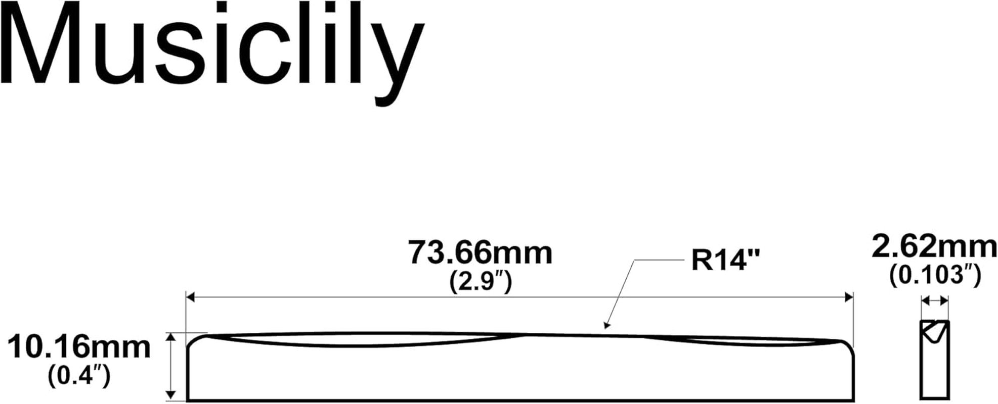 Musiclily Pro Compensated Acoustic Guitar Unbleached Bone Saddle for 6-String Martin Style，73.66X2.62X10.16Mm(Set of 2) image number 5