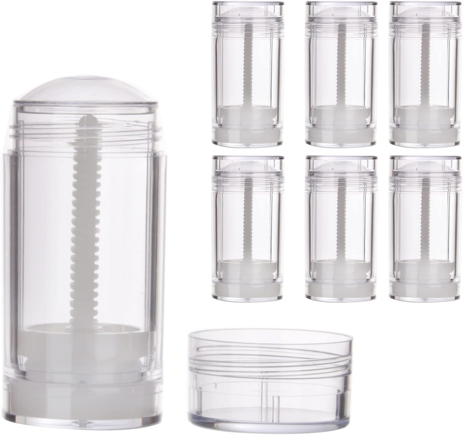 COSIDEA 4Pcs Black round Empty 30G / 1OZ Deodorant Containers Bottom Filling Large Twist up Tubes for Hair Wax Chapstick Tube