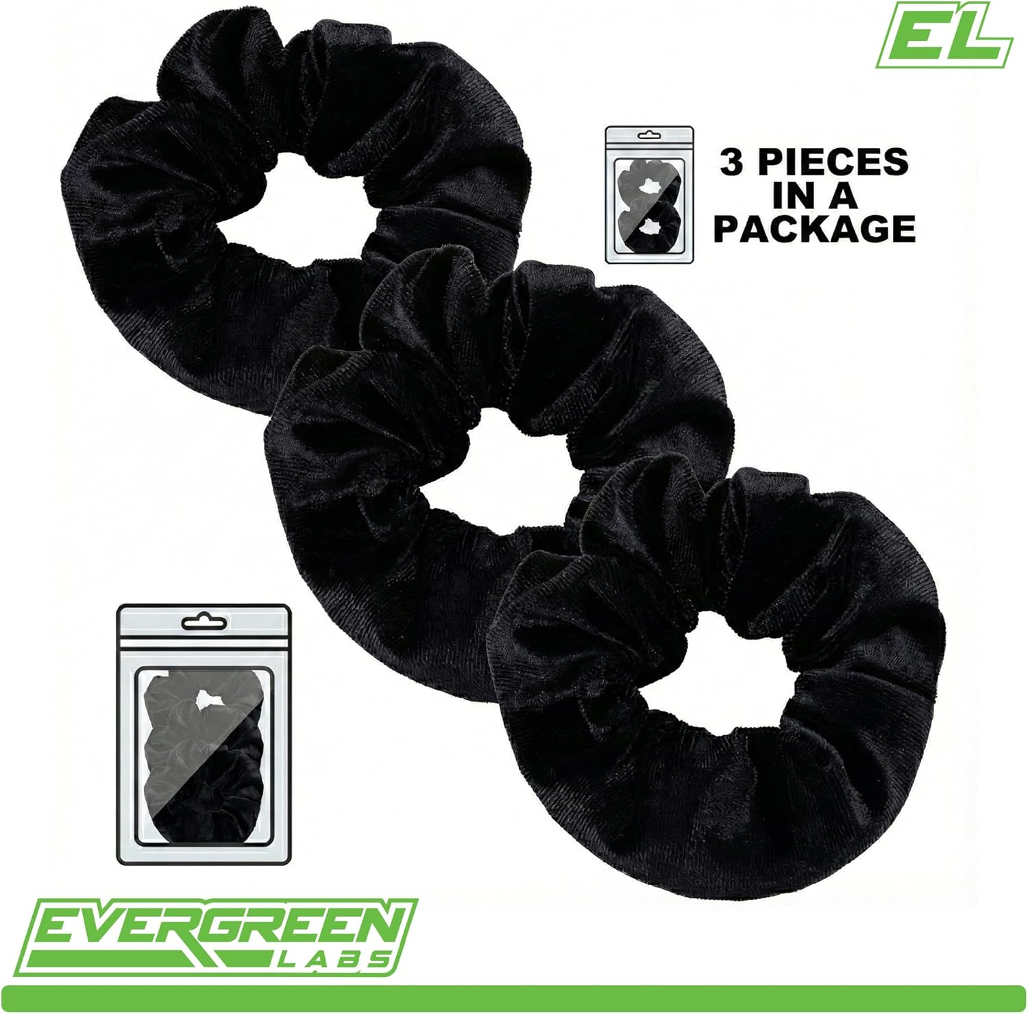 Evergreen Labs Secret Scrunchies Hair Scrunchies with Money Hideaway and Hidden Safe - Travel Gadgets for Women, Secret Hiding Place for Valuables, Hair Tie Pouch with Zip, Pack of 3 image number 2