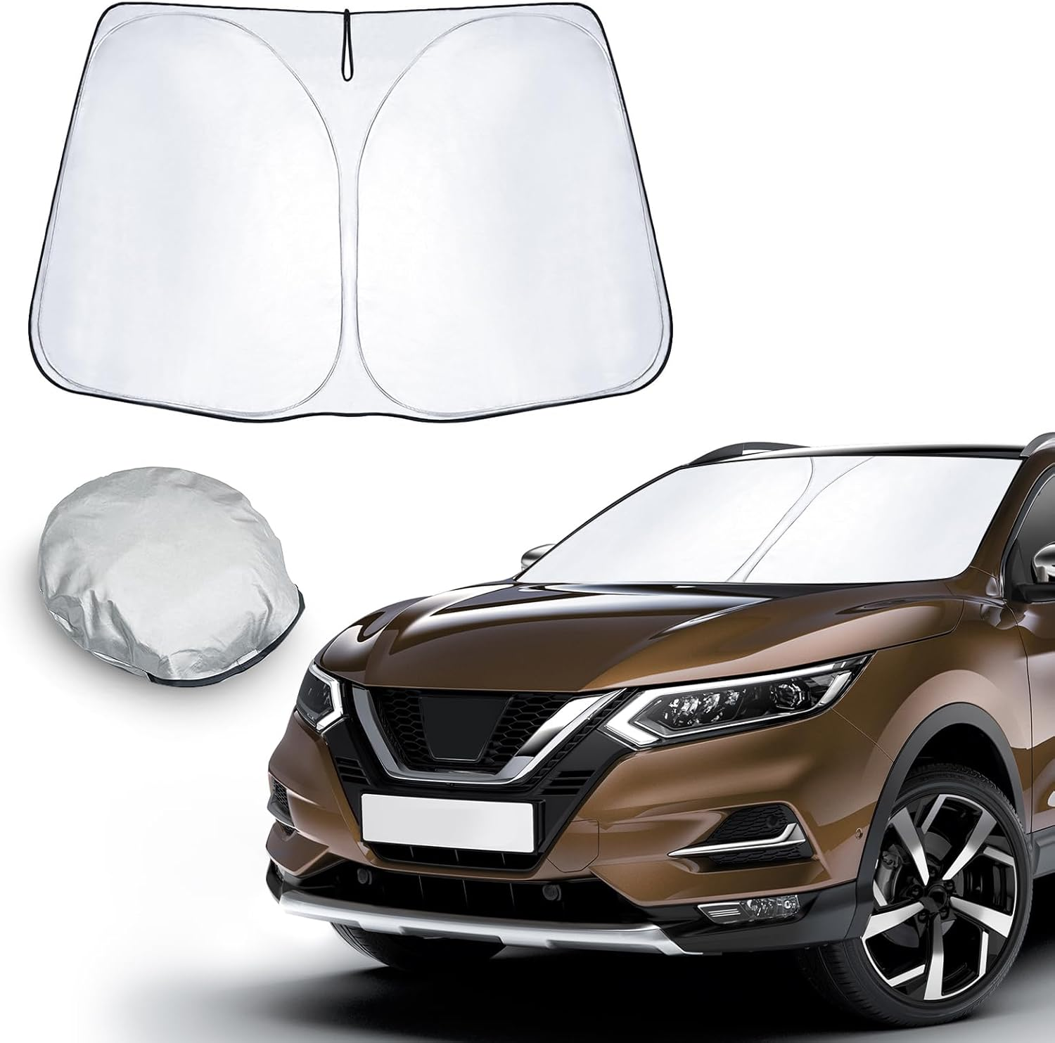 CDEFG Compatible with Nissan Qashqai J11 2014-2021 Sun Protection Covers Front Windscreen Parasol Front Baffle Windscreen Car Sun Visor Qashqai J11 Accessories