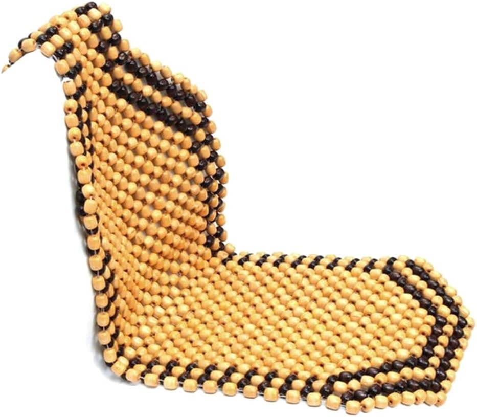 Lrocaoai Car Summer Cushion Seat Cover Cool Wood Wooden Bead Seat Cover Massage Cushion Chair Cover Car Office Home Universal Easy Install, 500460610 image number 2