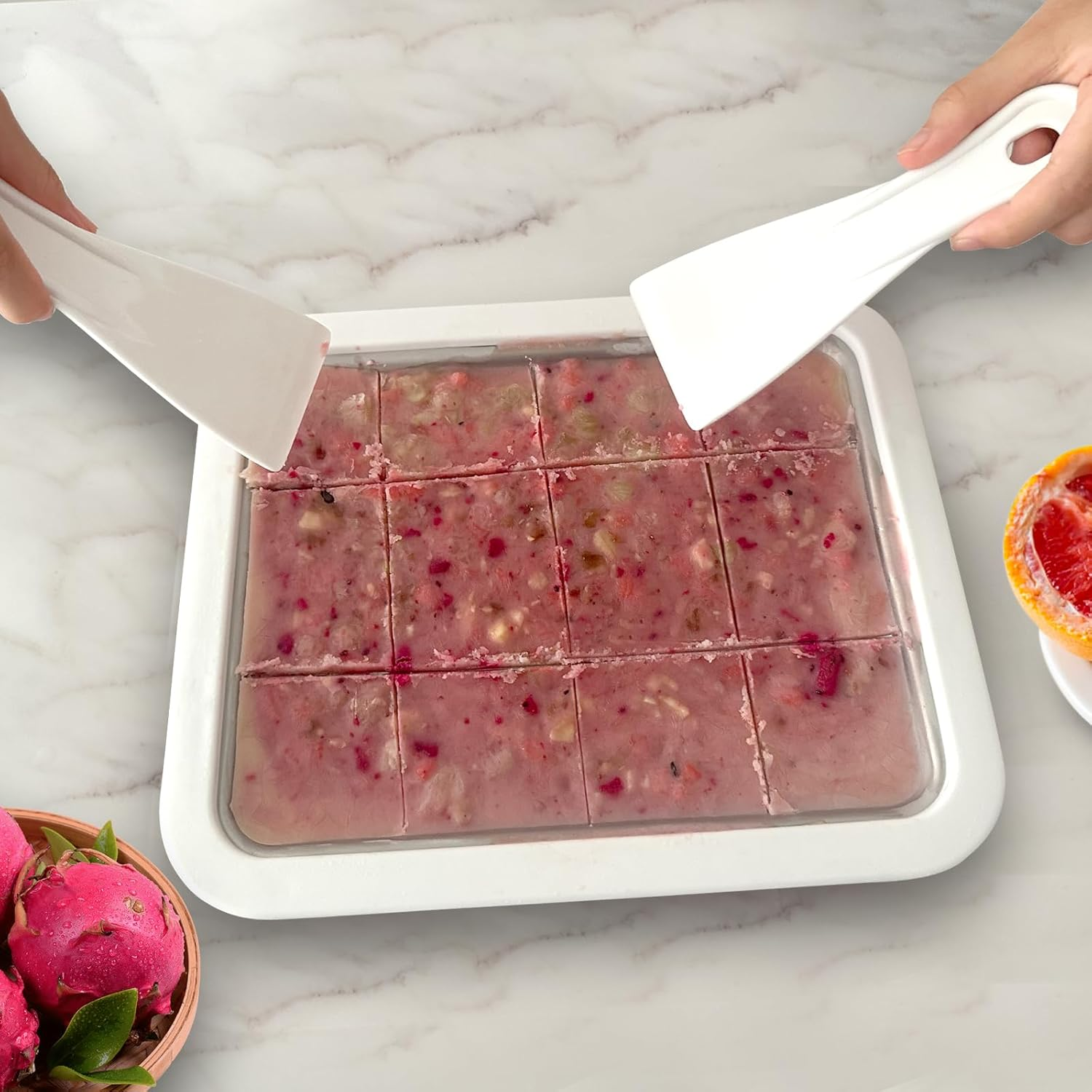 DBREAKS Ice Cream Roller Maker Pan, Ice Plate, Ice Cream Rolls Maker, Ice Rolls Machine, Homemade Ice Cream, Ice Cream Plate for Ice Rolls, Stainless Steel, for Frozen Yoghurt Ice Cream Gelato, Green