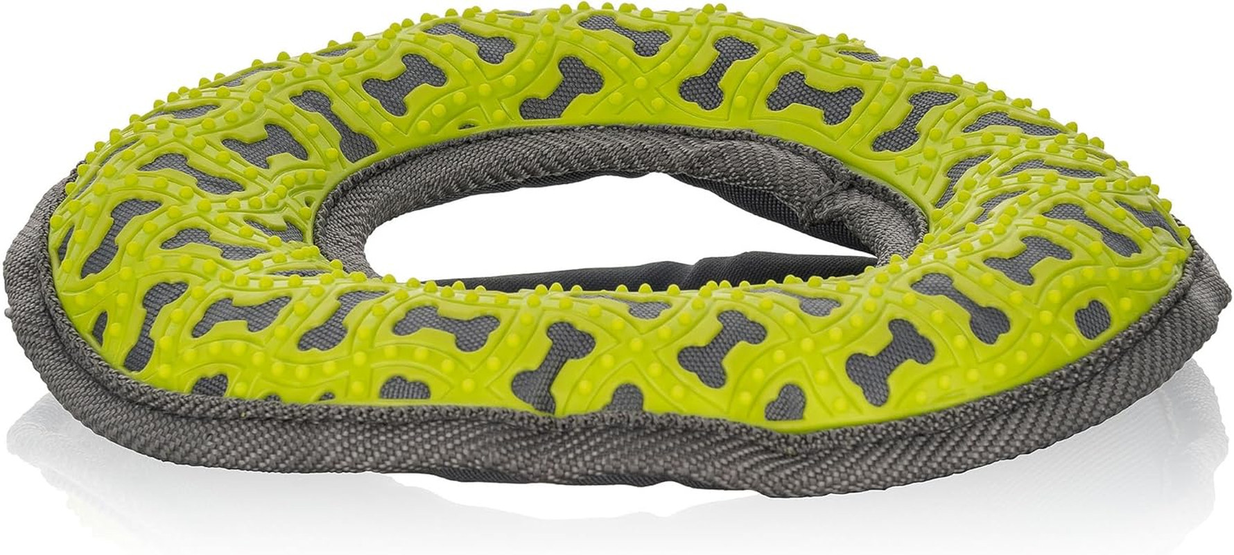 Knuffelwuff Dog Toy Frisbee Made of Rubber and Fabric - Grippy, Tooth-Friendly and Strengthening Binding - Ideal for Play and Conditioning Training for All Large and Small Dogs Bpa-Free image number 1