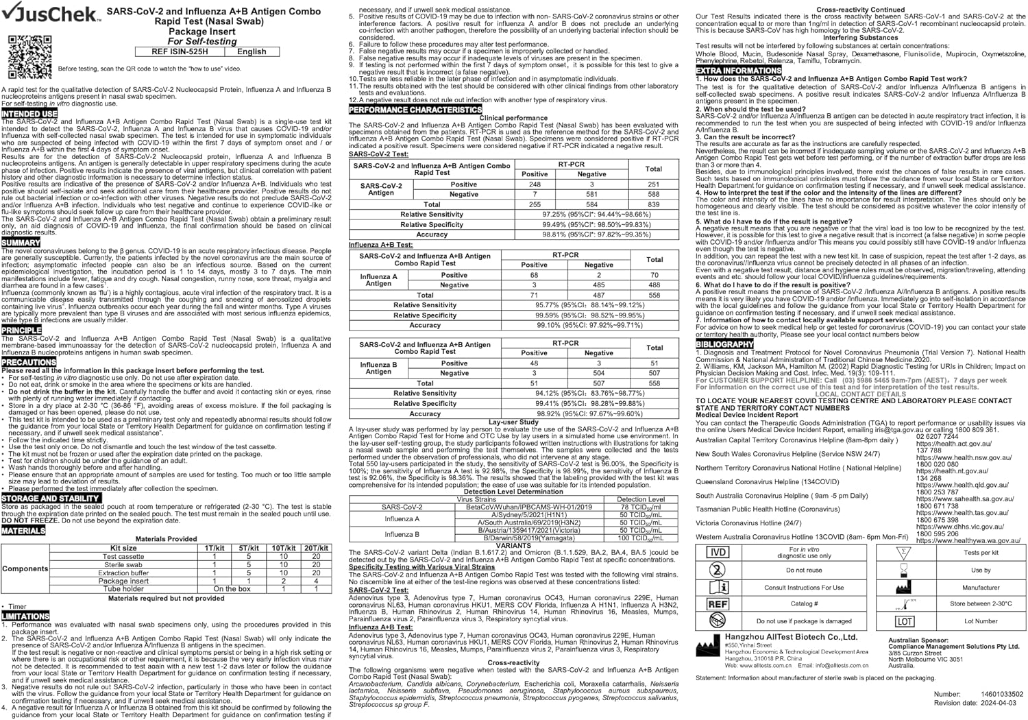 Juschek 3-In-1 Combo Test 5 PACK, Influenza Flu A+B and COVID-19 Rapid Antigen Test Kit - Nasal Swab image number 4