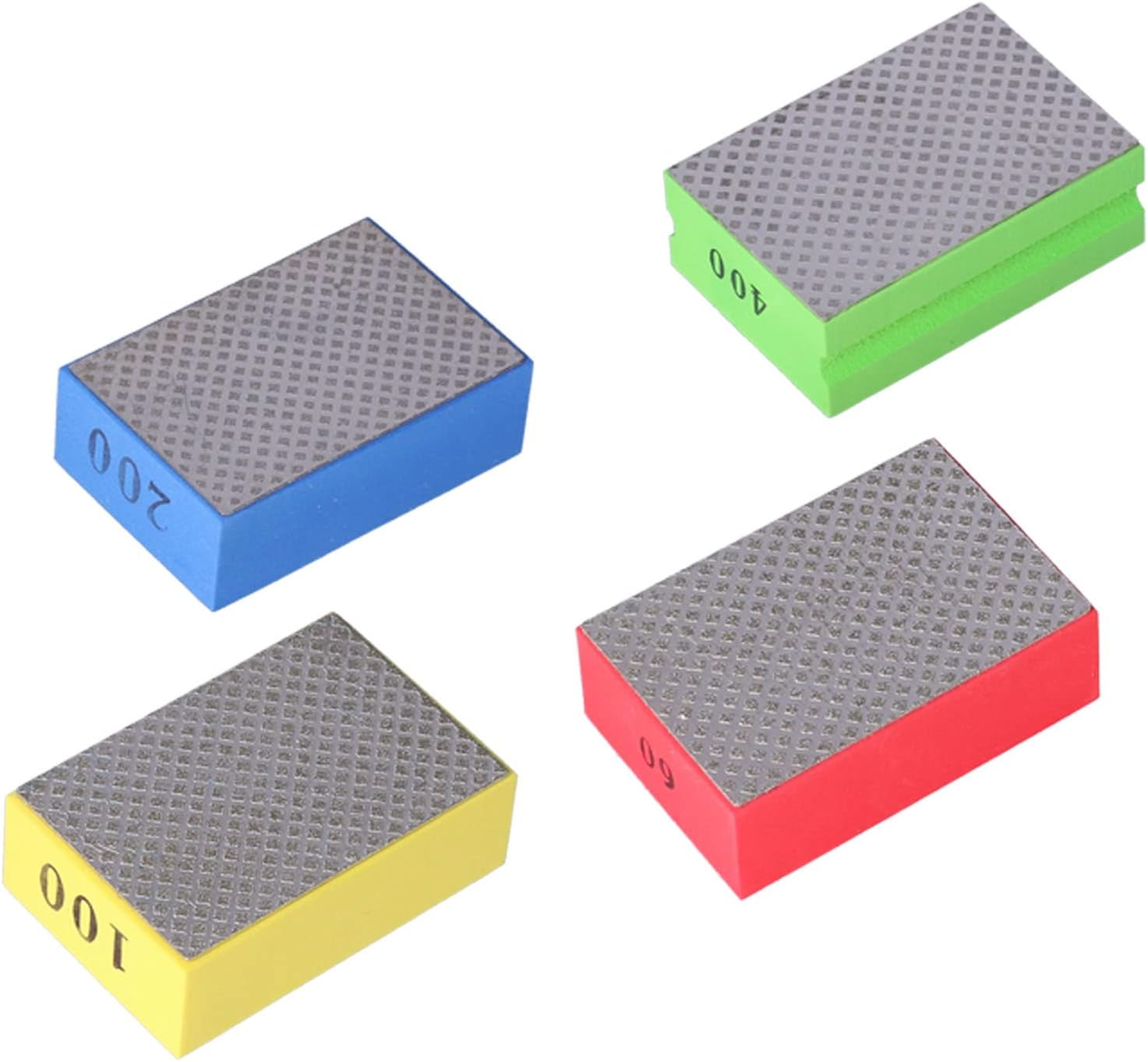 4Pcs Diamond Hand Polishing Pads for Sanding Ceramics Glass Tile Concrete Stone Marble Granite, 60# 100# 200# 400# image number 6