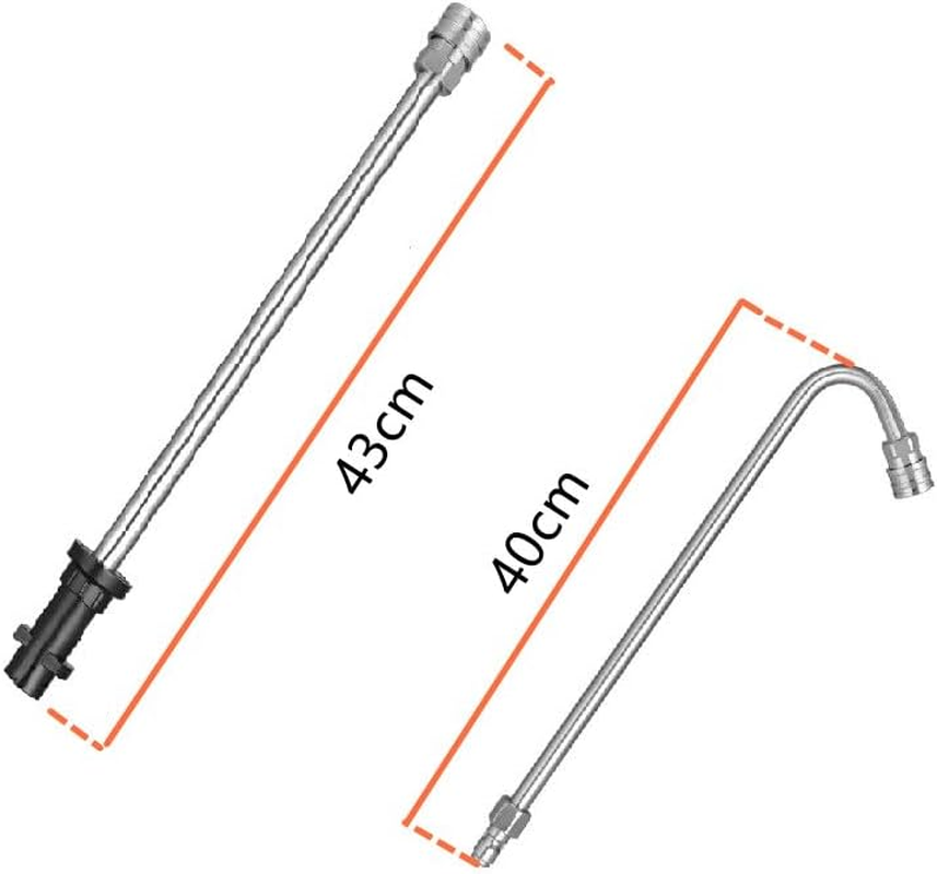Gutter Cleaning Tool Hight Pressure Washer Extension Spray Attachment with 5 Pcs Nozzle Tips, Underchassis Roof Wash Lance Compatible for Karcher K2 K3 K4 K5 K6 K7 (Stainless Steel) image number 3