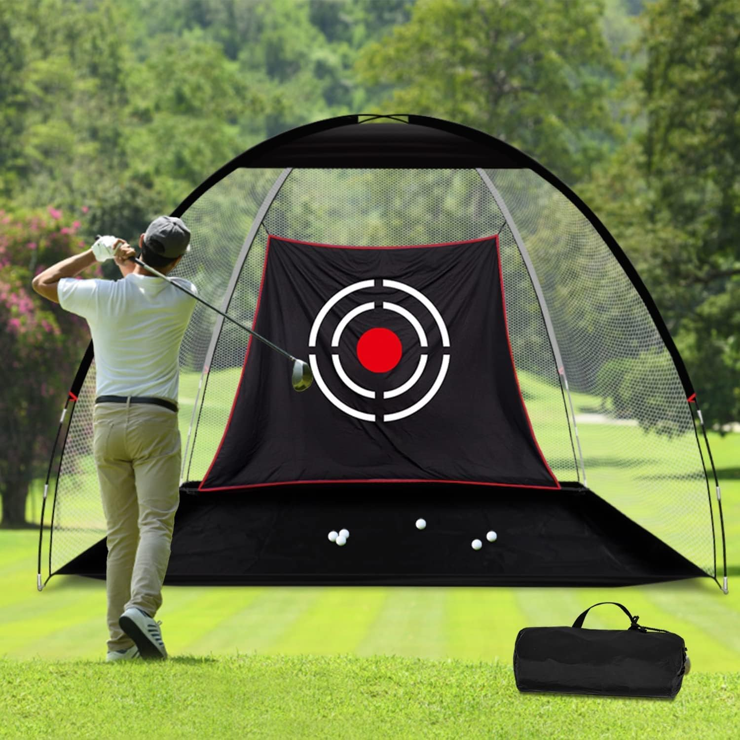 Golf Practice Hitting Nets for Backyard Driving Indoor Use Heavy Duty Practice Golf Driving Nets for Backyard Premium Portable Golf Impact Nets Cages with Frame and Net for Kids Men image number 2