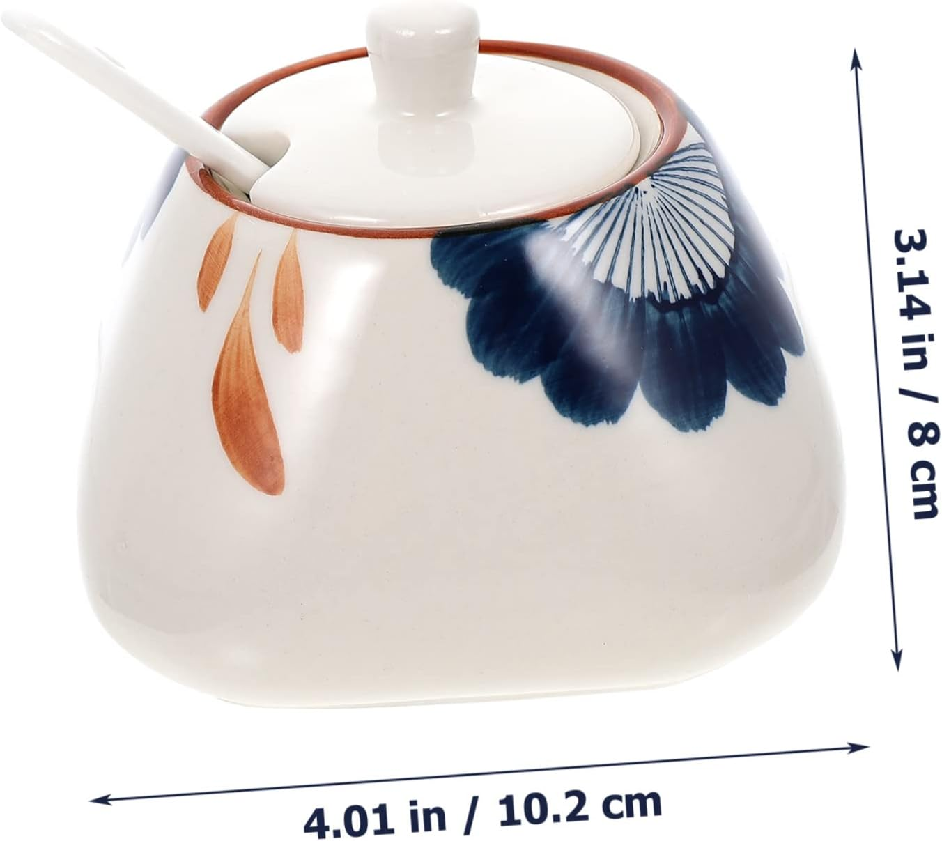 HAKIDZEL Ceramic Storage Jar and Sauce Canister 300Ml Japanese Style Porcelain with Spoon Sturdy Kitchen Condiment Container for Home Cooking and Dining image number 5