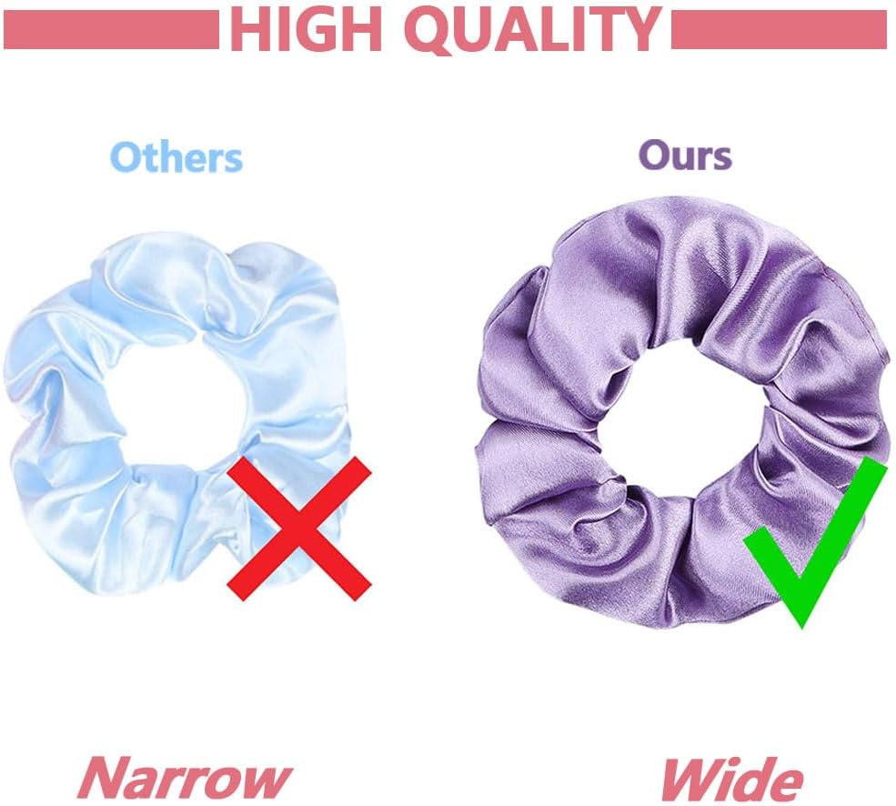 36PCS Silk Hair Scrunchies for Women Girls, Satin Hair Scrunchies Durable Elastic Hair Bobbles for Ponytail Holders, Silk Hair Ties Scrunchy Hair Bands Soft Elastic Traceless Hair Accessories Ropes image number 2