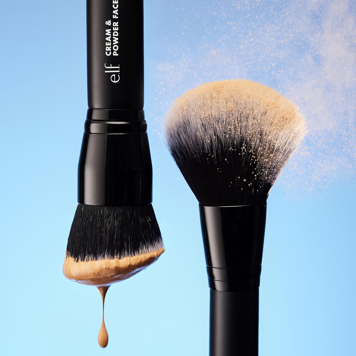 E.L.F. Dual-Ended Cream + Powder Brush, Two-In-One Makeup Brush for Creating a Gorgeous, Airbrushed-Looking Complexion, Vegan & Cruelty-Free image number 5