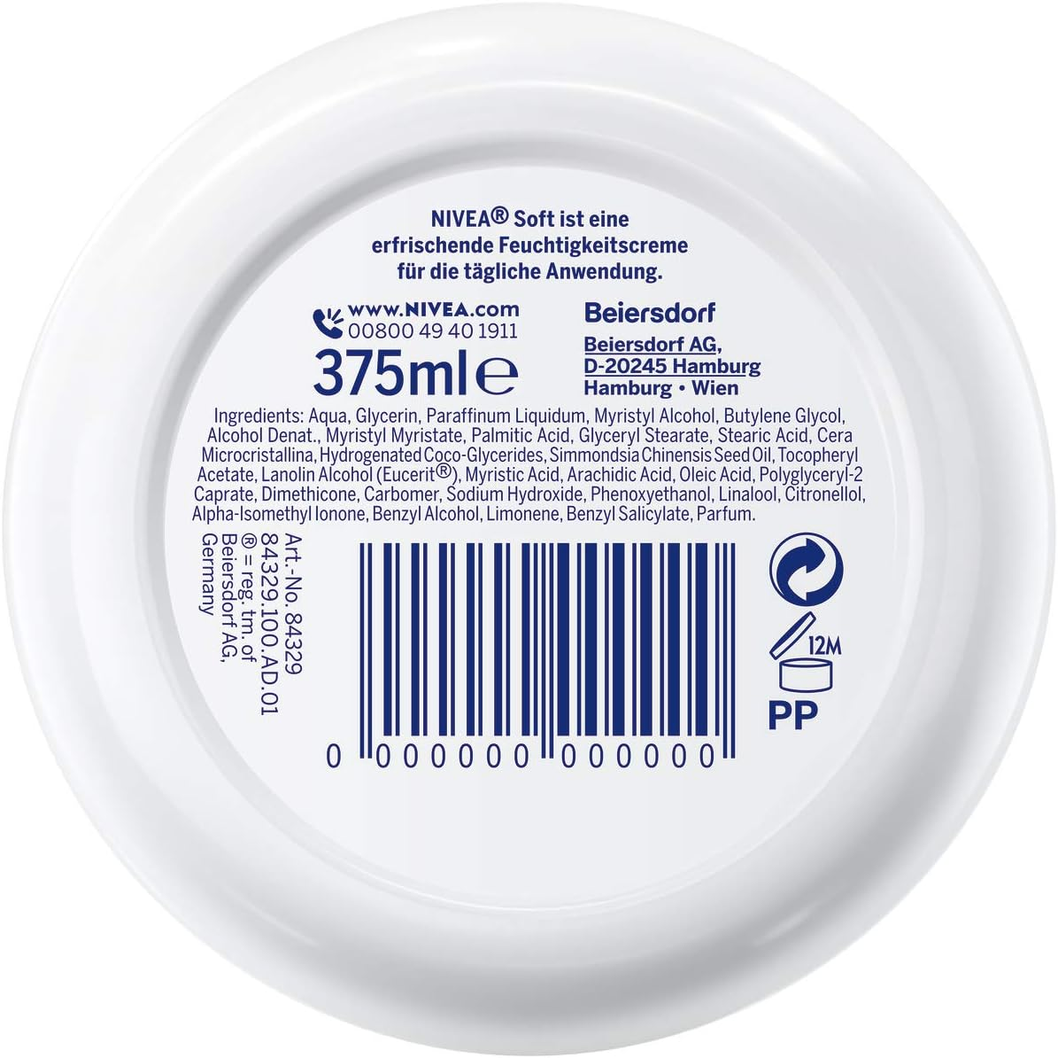NIVEA Soft Refreshing Moisturising Cream (375 Ml), Nourishing Soft Cream with Vitamin E and Jojoba Oil, Fast Absorbing Skin Cream image number 3