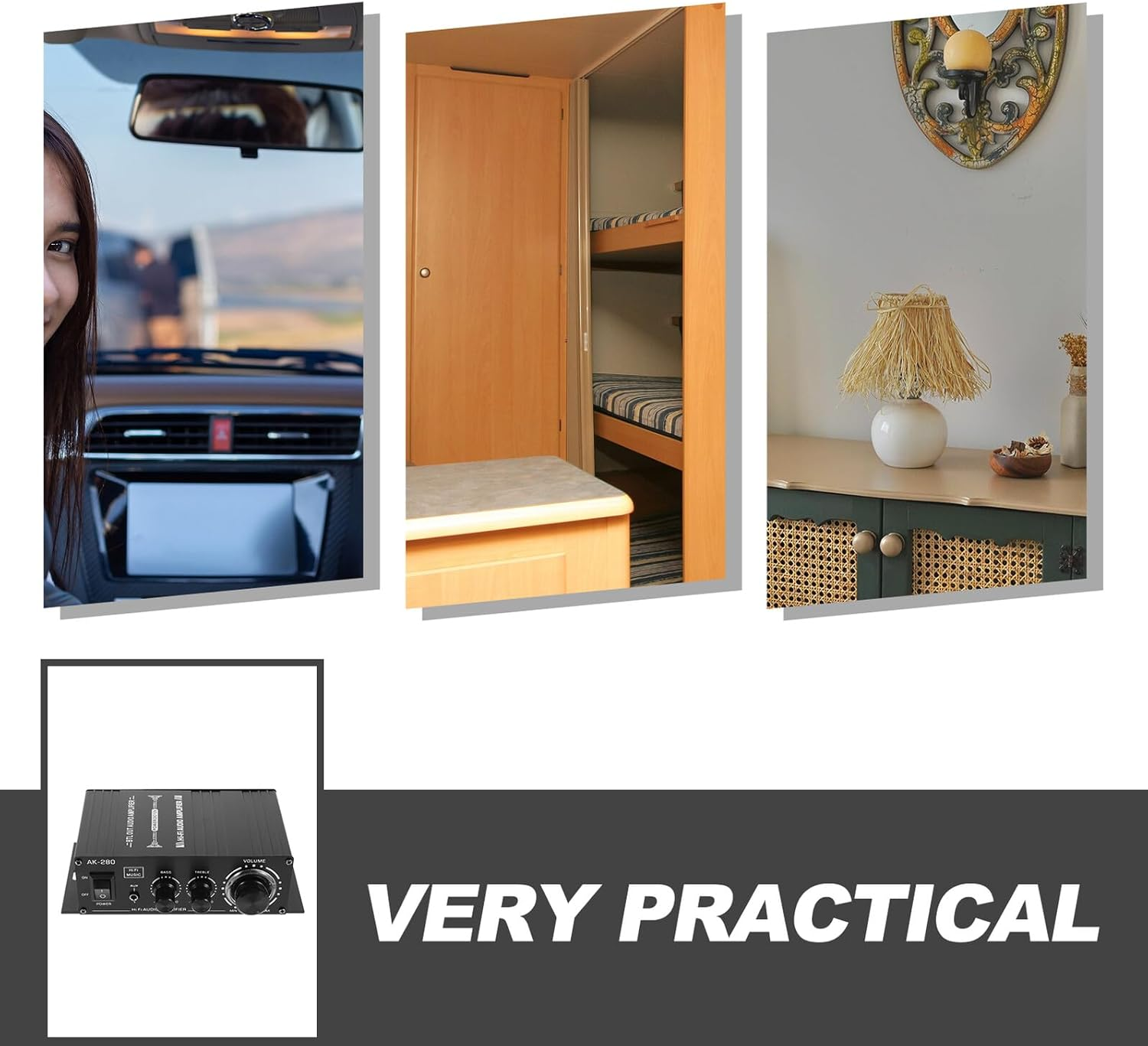 FOMIYES Mini Car Amplifier 12V Compact Audio Amp for Motorcycle and Home Use, Portable Computer Mini Power Amplifier for Speakers and Mp3 Audio Systems image number 5