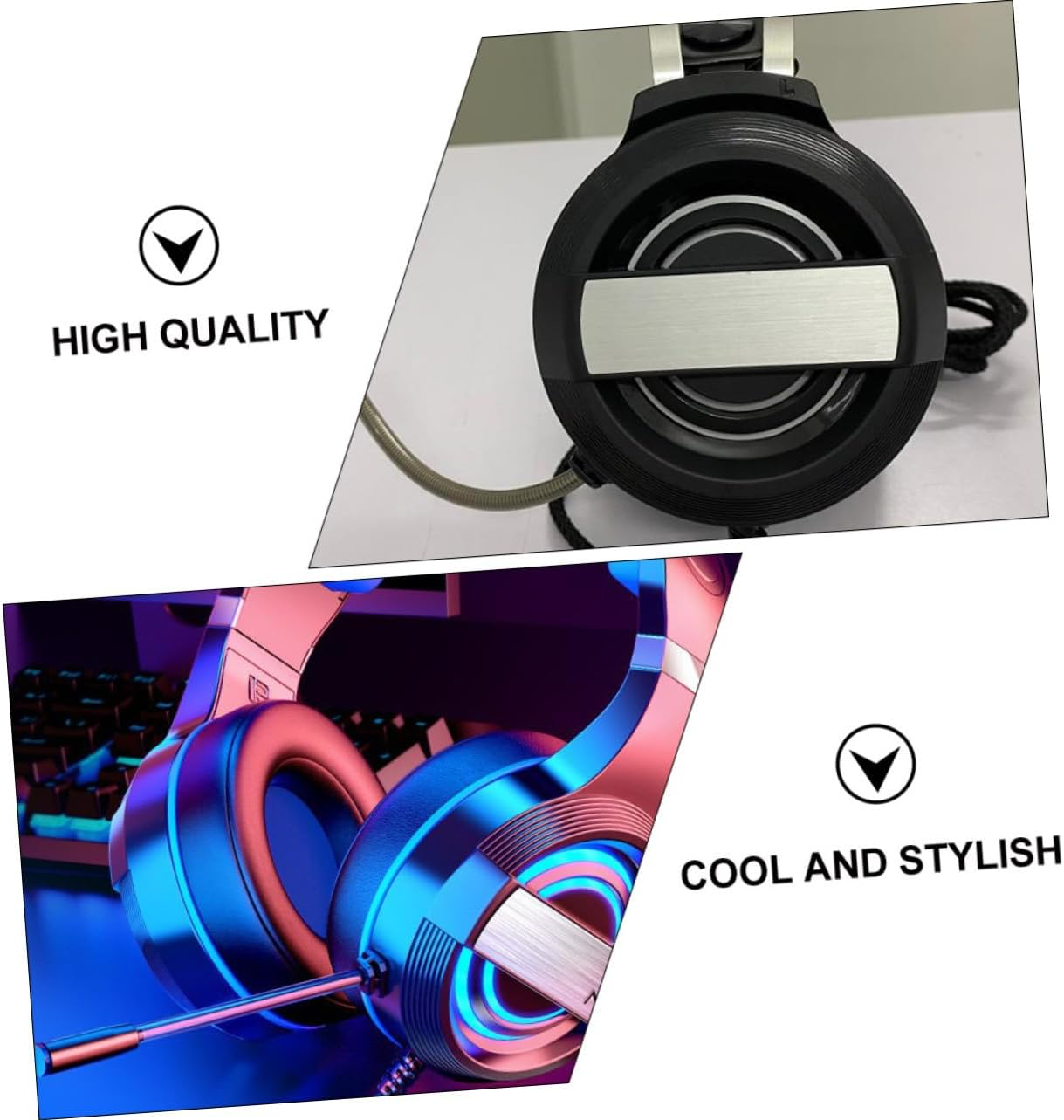 HOLIDYOYO Gaming Headphone with Microphone Wired Noise Reduction Headset for Pc Computer Gaming Over-Ear Head-Mounted Headset Comfortable Black Standard Edition Suitable for E-Sports image number 2