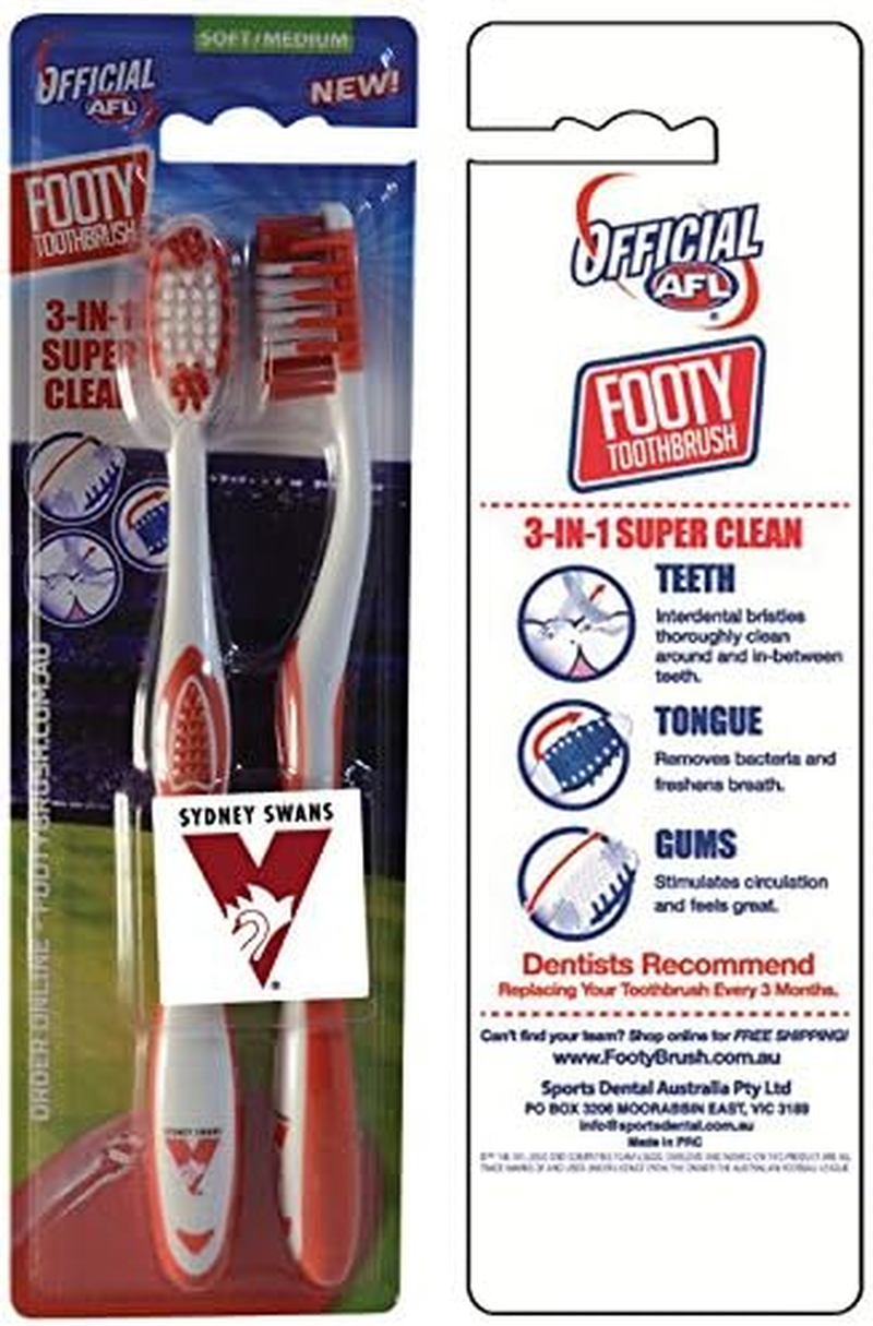 ALF Sydney Swans Toothbrush (Pack of 2)
