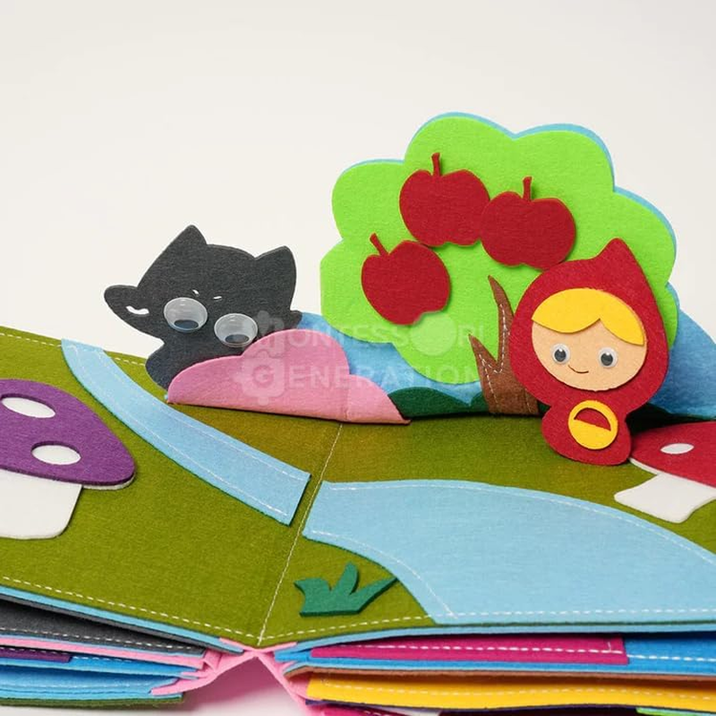 Montessori Toddler Quiet Book, 16 Themes, Sensory Learning Toy, Travel-Friendly, Blue Fabric Design image number 3