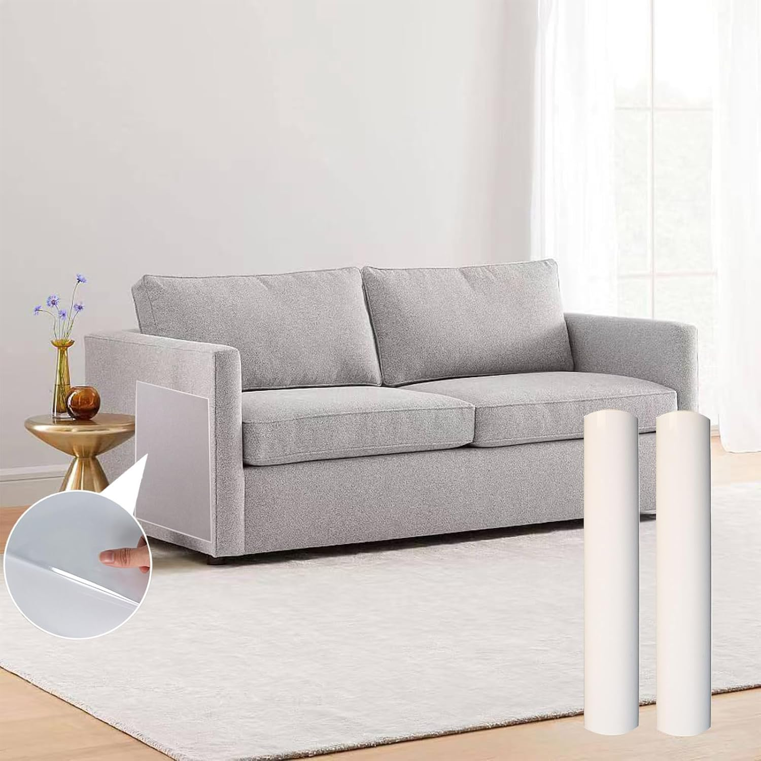 SHAPEPOTY 2 X Anti-Scratch Cat Sofa Cover Protector Anti-Scratch Transparent Sofa Protector Protect Sofa from Cat Scratches - Easy to Use image number 4