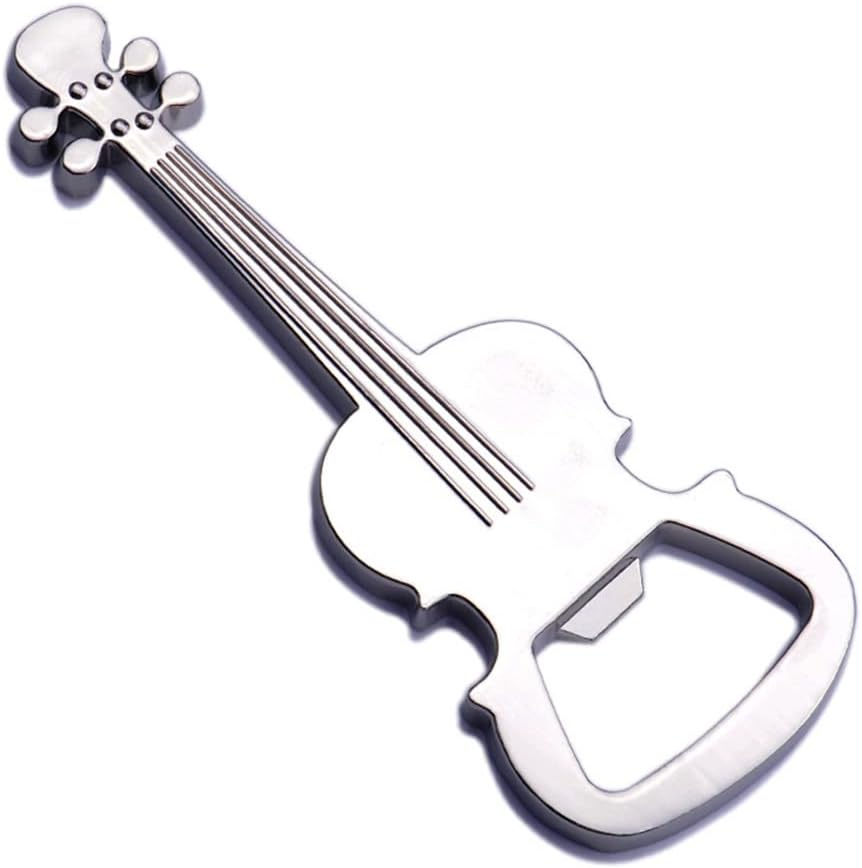 Guitar Beer Bottle Opener Funny Creative Gifts for Boyfriend Husband Christmas Birthday Gifts for Him Her Guitar Shaped Bottle Opener for Music Guitar Lover image number 2