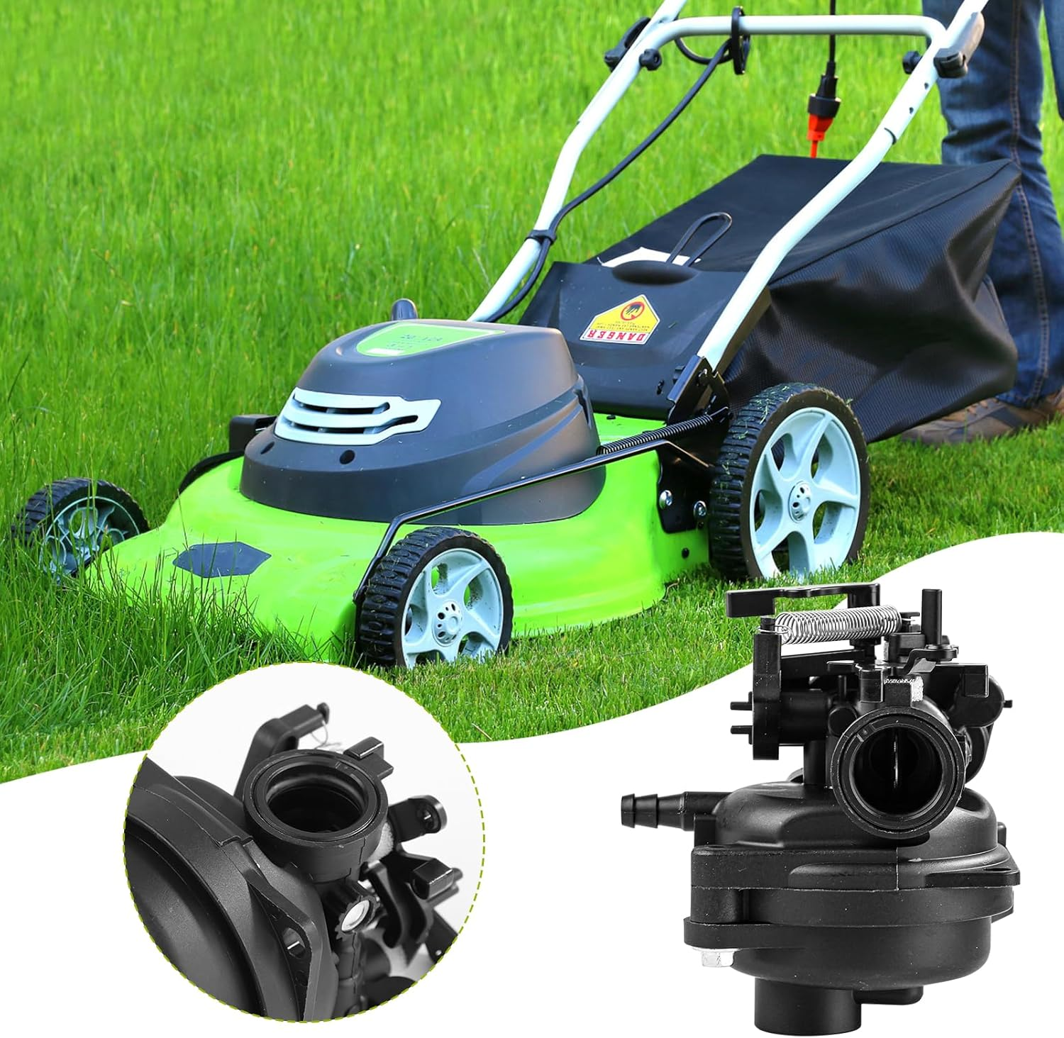 2Pcs Carburetor Replacement, 3.85X3.46X2.75 Inch Lawnmower Carburetor Carburetor Carb Kit Lawn Mower Engine Replacement Compatible with Briggs & Stratton 799584 798675 59236 593260 image number 3