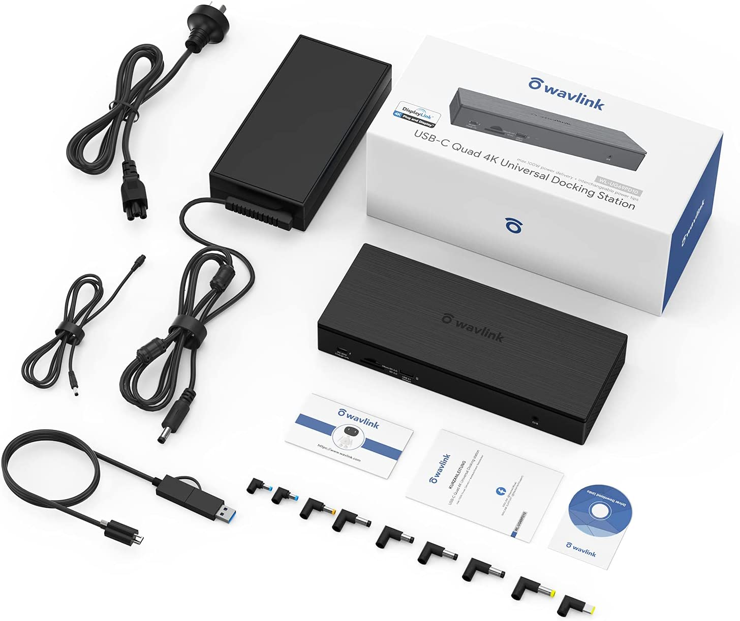 WAVLINK Displaylink Universal Laptop Docking Station, 20-In-1 Enterprise-Level Docking with 100W Power Delivery/Dc Charging,Dual 5K@60Hz(For Windows 10/11), Quad 4K@60Hz Display, 2.5Gbps Ethernet image number 3