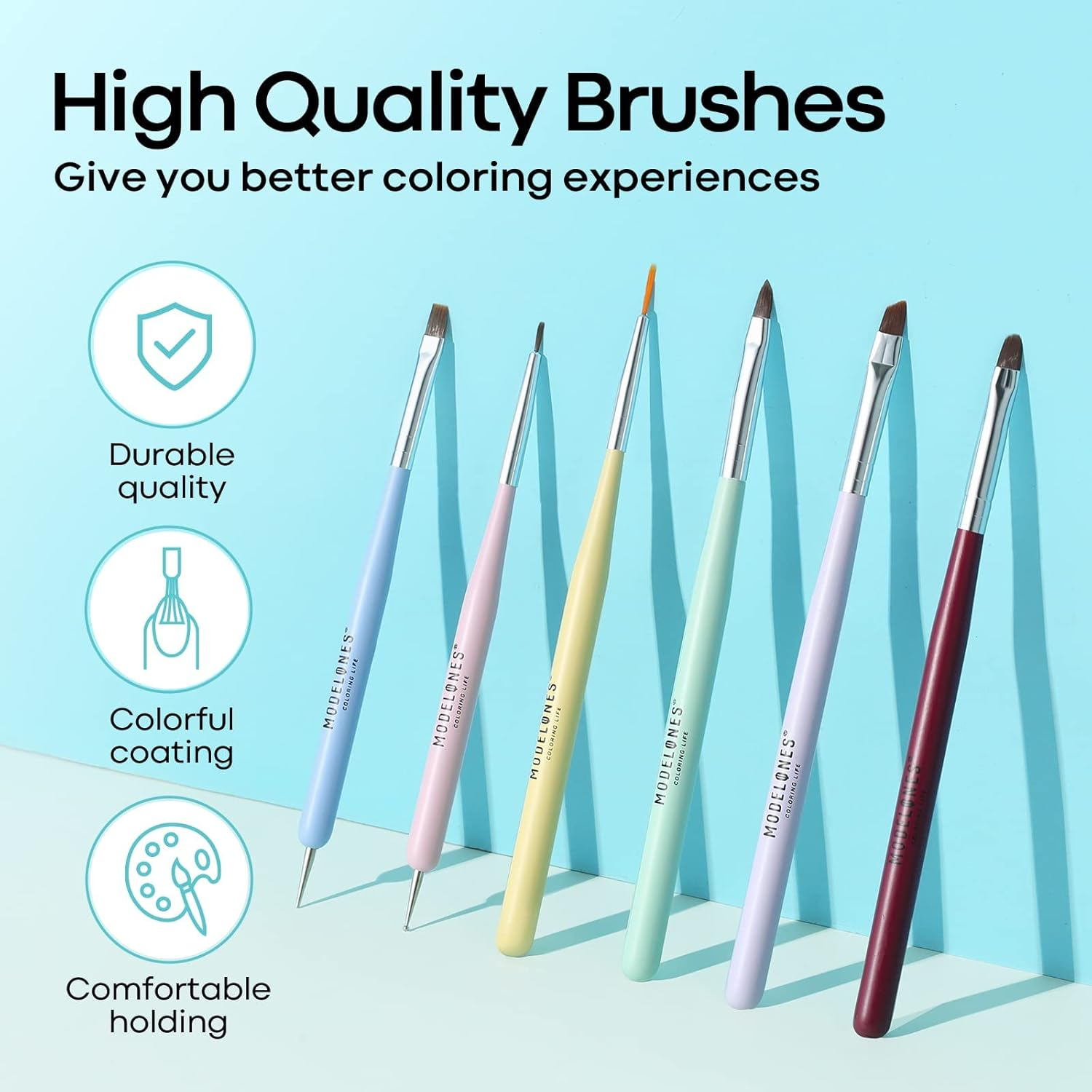 Modelones Nail Art Brushes Set, Nail Art Design Pen Painting Tools with Nail Extension Gel Brush, Nail Art Liner Brush and Nail Dotting Pen for Gel Polish Manicure Salon DIY at Home