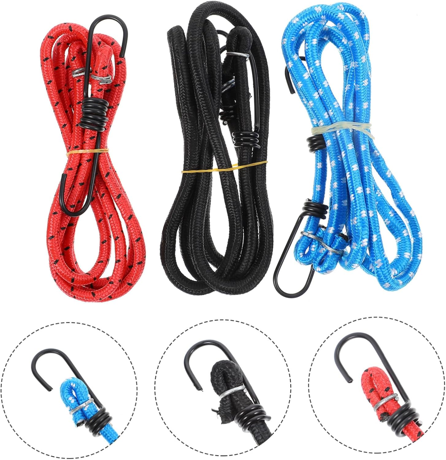 OSALADI 3Pcs Luggage Rack Telescopic Rope Elastic Straps for Cargo Tie-Down Strap Rubber Band Lashing for Luggage Binding for Outdoor Camping and Travel image number 1