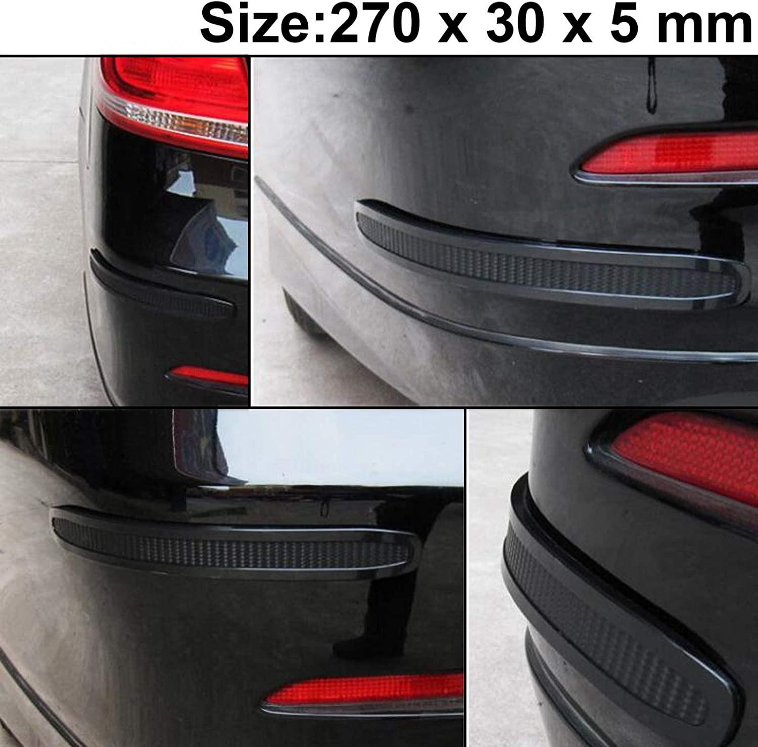 Runmade Black Anti-Collision Patch Bumper Guard Strip Anti-Scratch Bumper Protector Trim Universal for Cars SUV Pickup Truck (2 Pack) image number 2