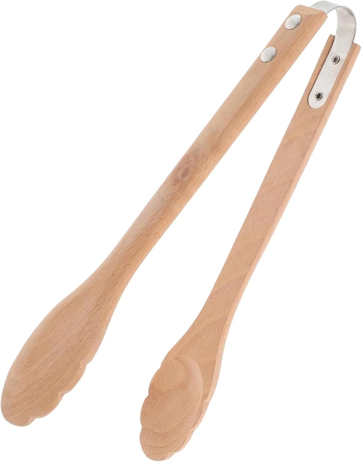 Fokmuaex Wooden Kitchen Tongs - 12" Natural Bamboo Cooking Tongs for Salad, Pasta, BBQ, Grilling & Serving, Heat-Resistant & Lightweight Kitchen Utensils image number 5