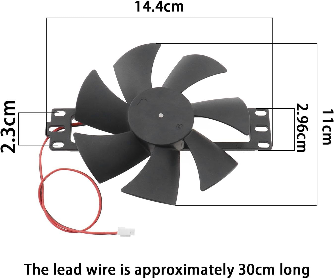 Ecsing Induction Cooker Fan 18V Kitchen Fan Total Length 14.4Cm Fan Blade Diameter 11Cm Hole Diameter 2.3Cm Wire Length 30Cm Low Noise Universal Fan Black image number 1