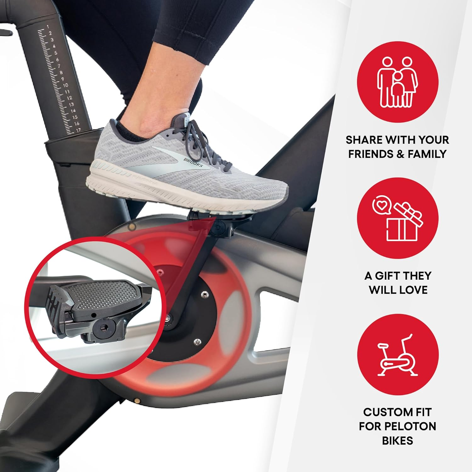 Pedal Converters for Peloton Bike & Peloton Bike+ - Ride the Peloton with Sneakers - Pedal Platform for Look Delta Pedals - Great for Kids image number 5