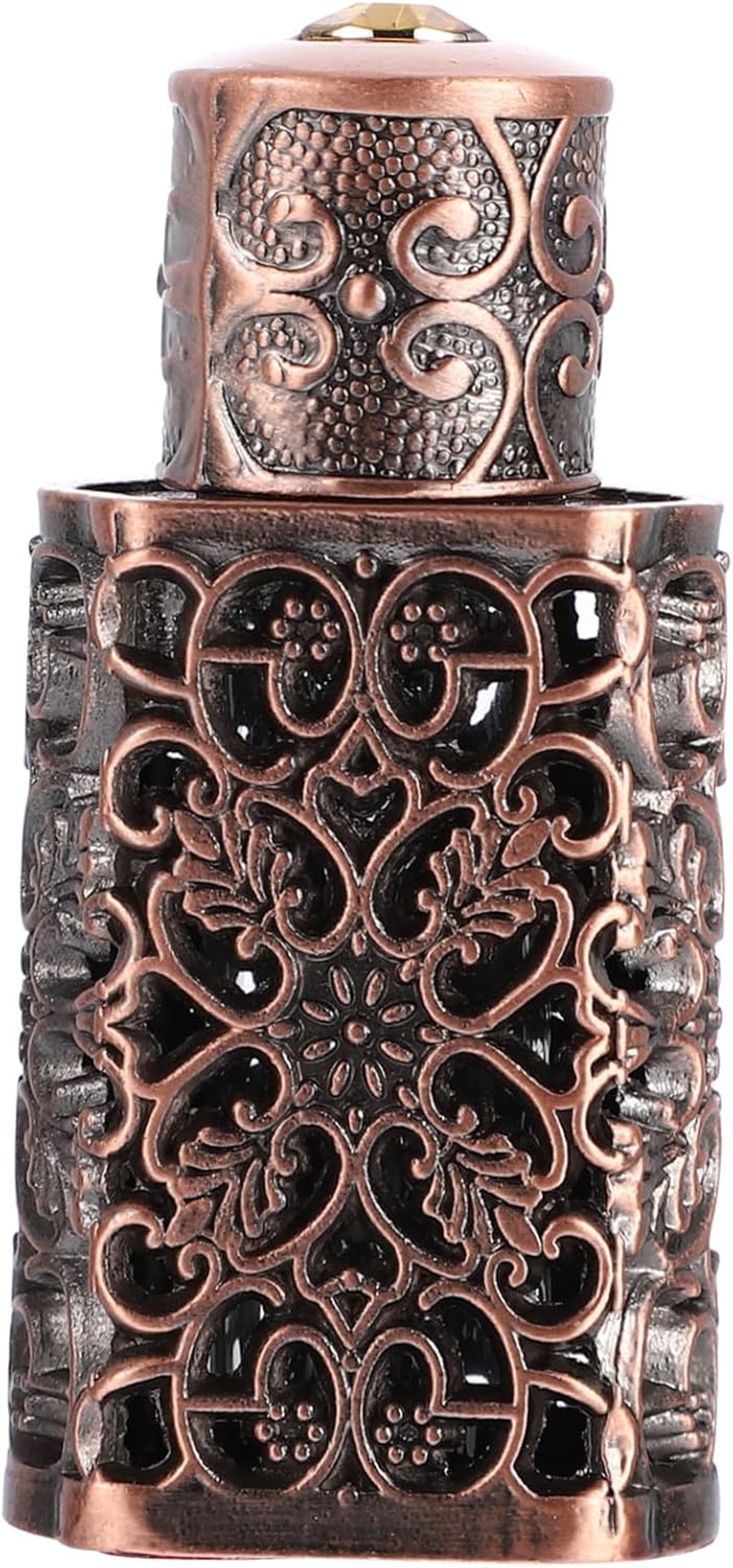 2Pcs Antique Hollow Engraved Essential Oil Bottle Decorative Perfume Dispenser for Travel Crafts and Aromatherapy Tight Sealing Design Chic Construction