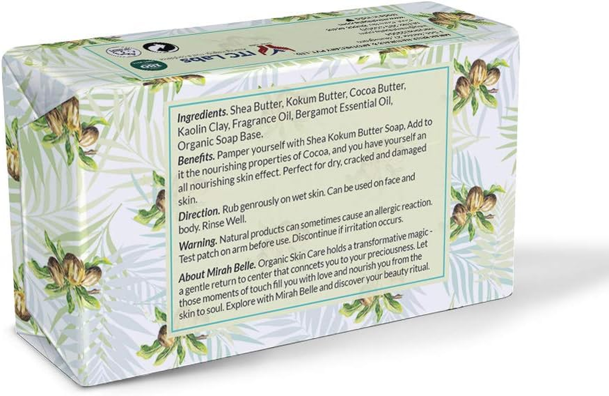 Mirah Belle - Shea, Kokum, Cocoa and Mango Butter Soap -( Pack of 3 - 125 GMS ) Dry and Rough Skin - Softening and Soothing Skin - Vegan, Handmade and Cruelty Free - Best for Men and Women - Face and Body Soap Bar - 375 Gms image number 2