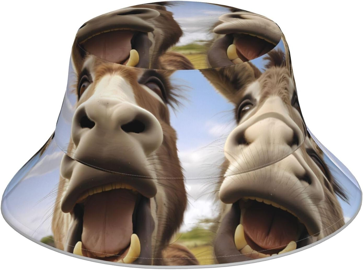 WHJSHOP Funny Donkeys Printing Reflective Bucket Hat Breathable for Men and Women, for Travel, Camping Black image number 5