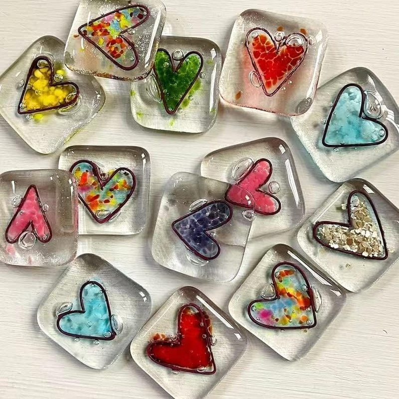 Fused Glass Heart Pocket Hug Token, Resin Glass Heart Pocket Token,Handmade Pocket Token Fused Heart Keepsake Gift for Friends Couple Family,Fused Glaze Heart Pocket Token,Luggage and Travel Gear image number 5