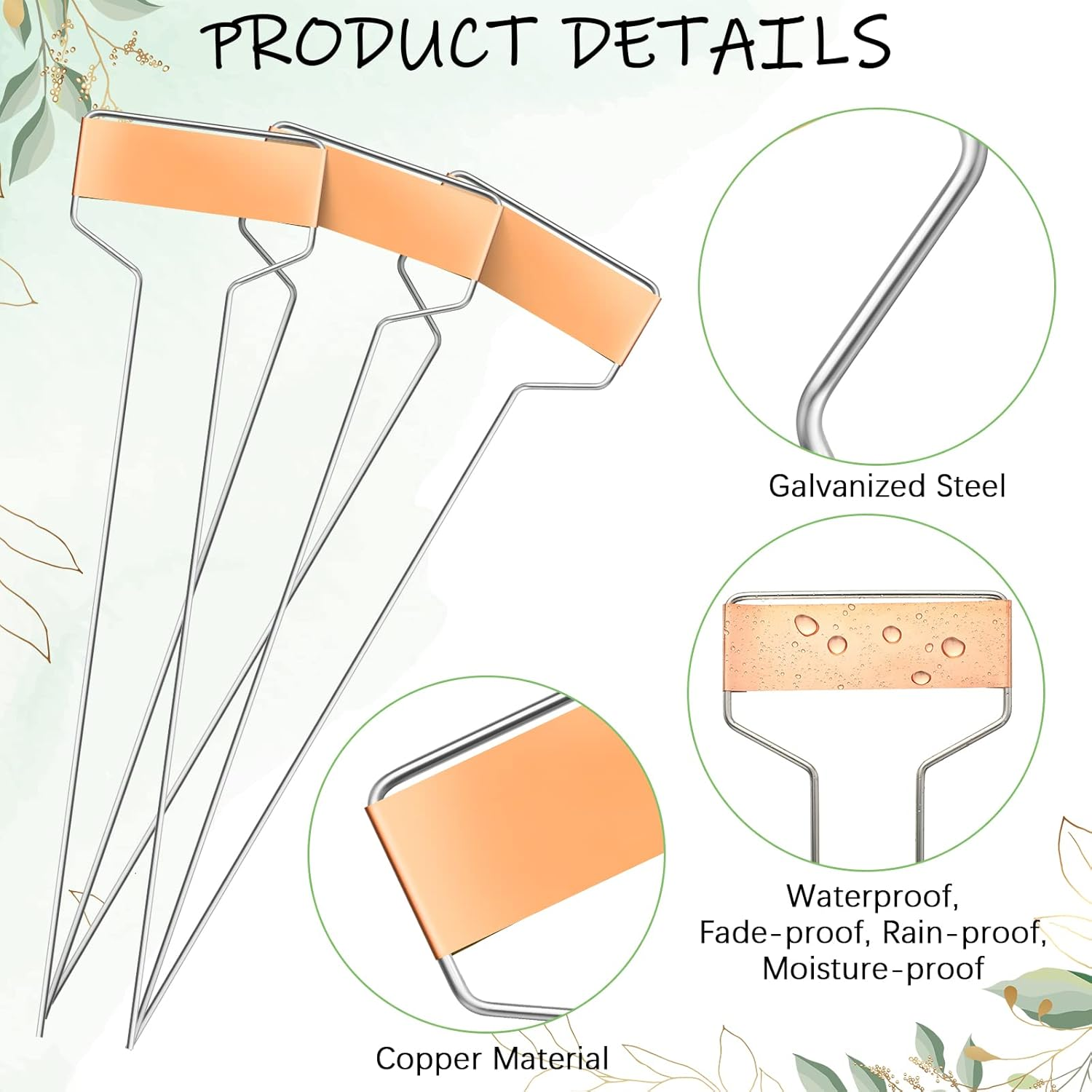 60 Pieces Copper Metal Garden Tags Rose Gold Plant Labels for Outdoor Garden Waterproof Plant Markers with 2 Permanent Pen Planting Nursery Garden Tags Reusable Garden Labels Stake for Plants Seedling image number 6