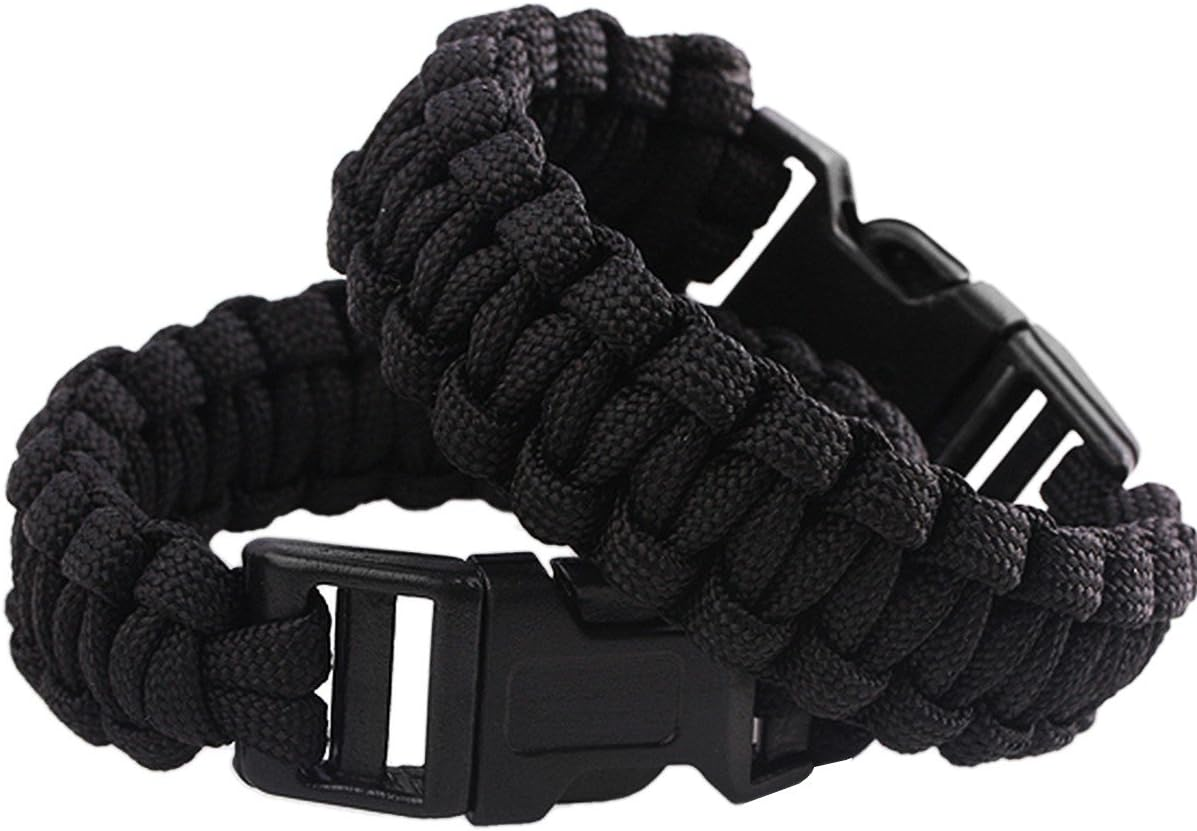 Nasogod Survival Paracord Bracelet Outdoor Wraps Emergency 350 Parachute Bracelet 9Inch Pack of 2, 9 Inch, Polyester, No Gemstone
