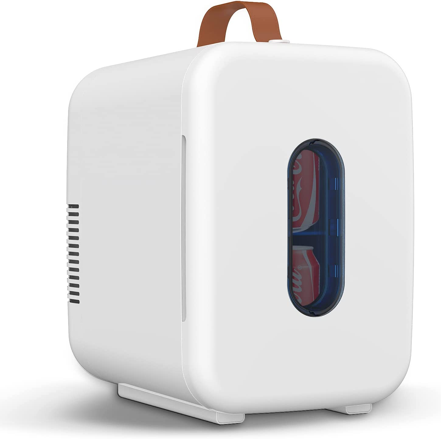 ADVWIN Mini Fridge, 10L Portable Mini Refrigerator Personal Small Fridge Cooler, 12V Compact Car Refrigerator, White image number 1