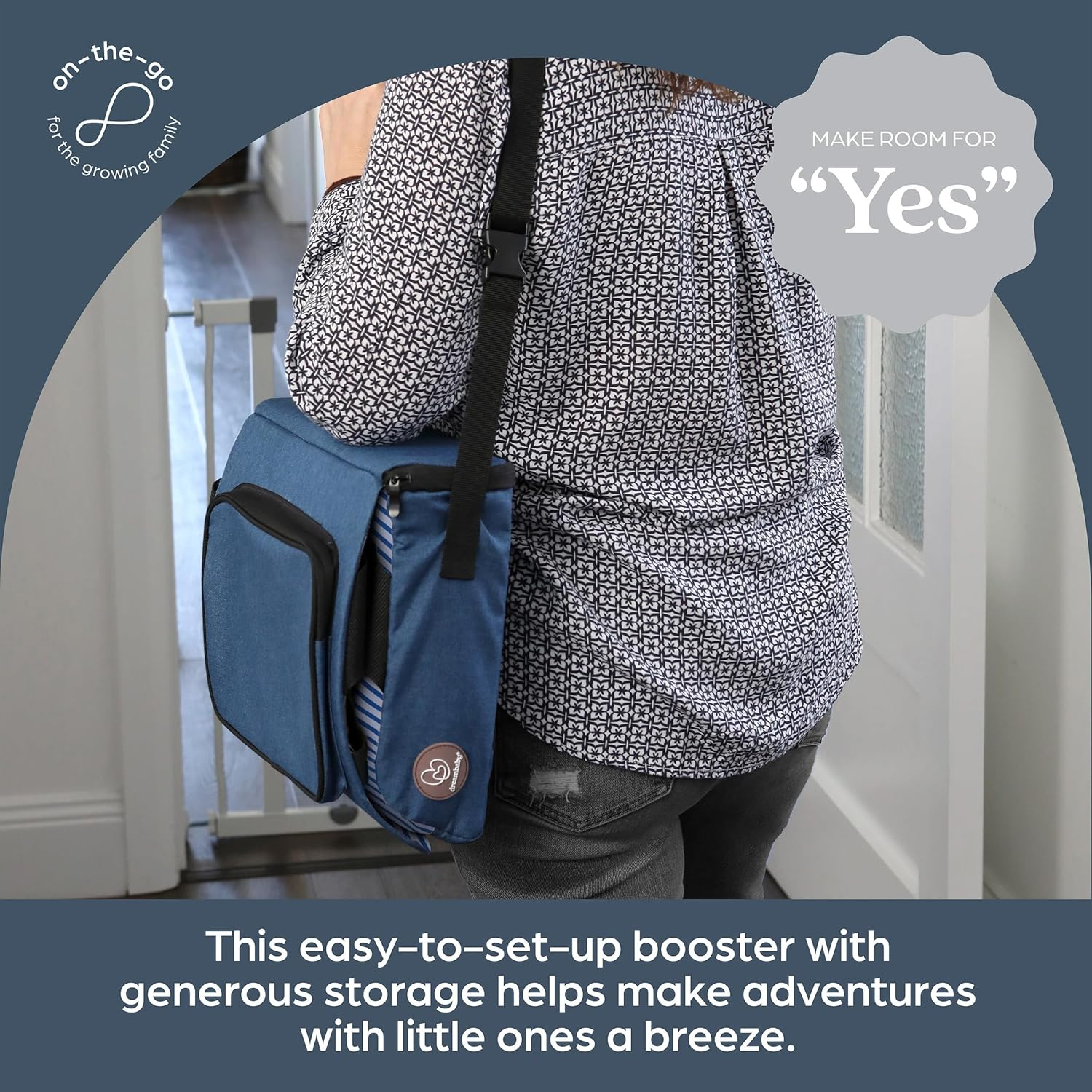 Dreambaby Grab &lsquo;N Go Travel Booster Seat &ndash; Portable Toddler High Chair for Dining (6M-5Y) with Storage & Shoulder Strap image number 1