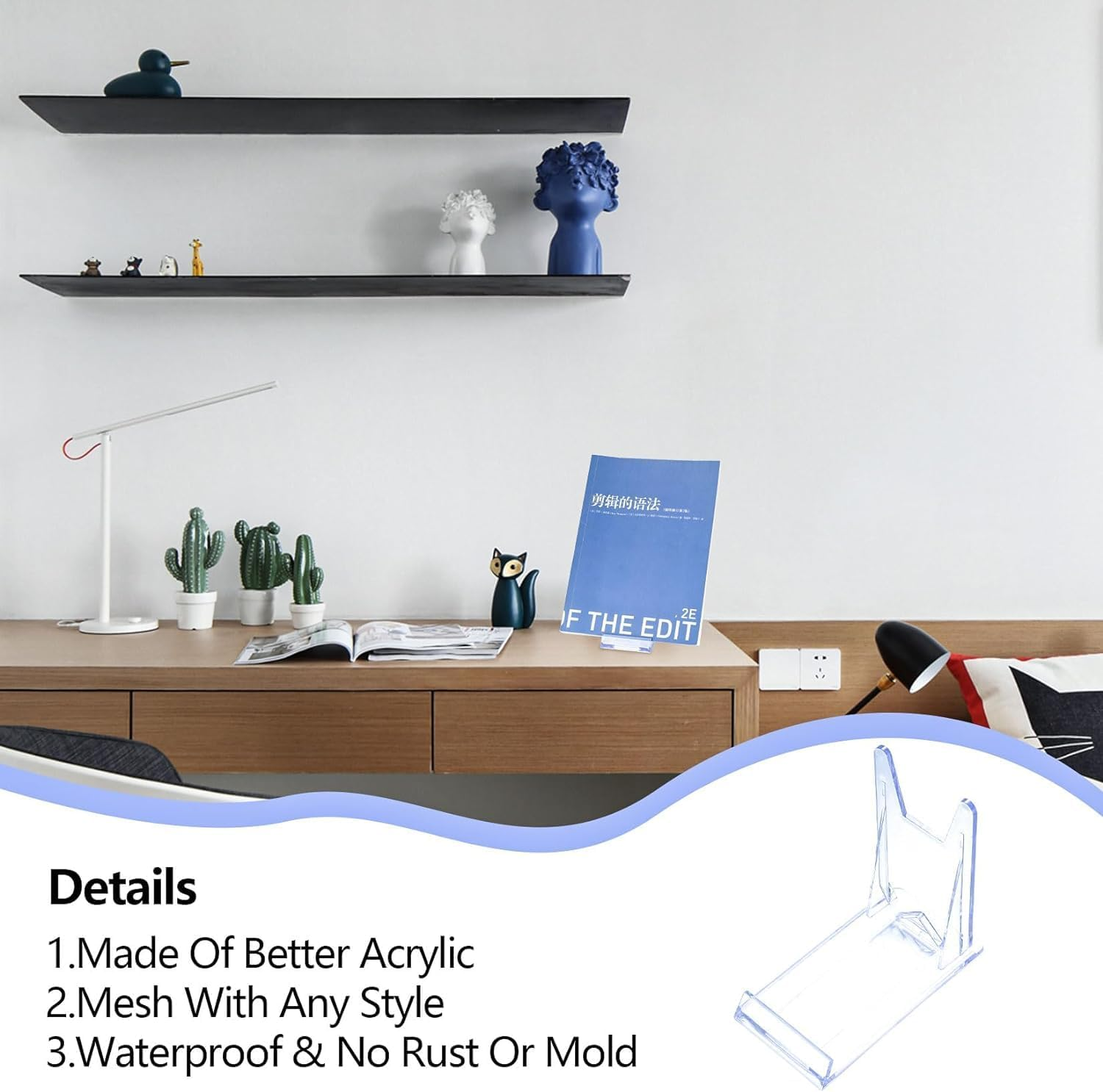 12 Pack Clear Acrylic Plate Stands - Plastic Display Holders & Mini Easels for Pictures or Plates - Ideal for Home, Office, Festival & Party Decor image number 3